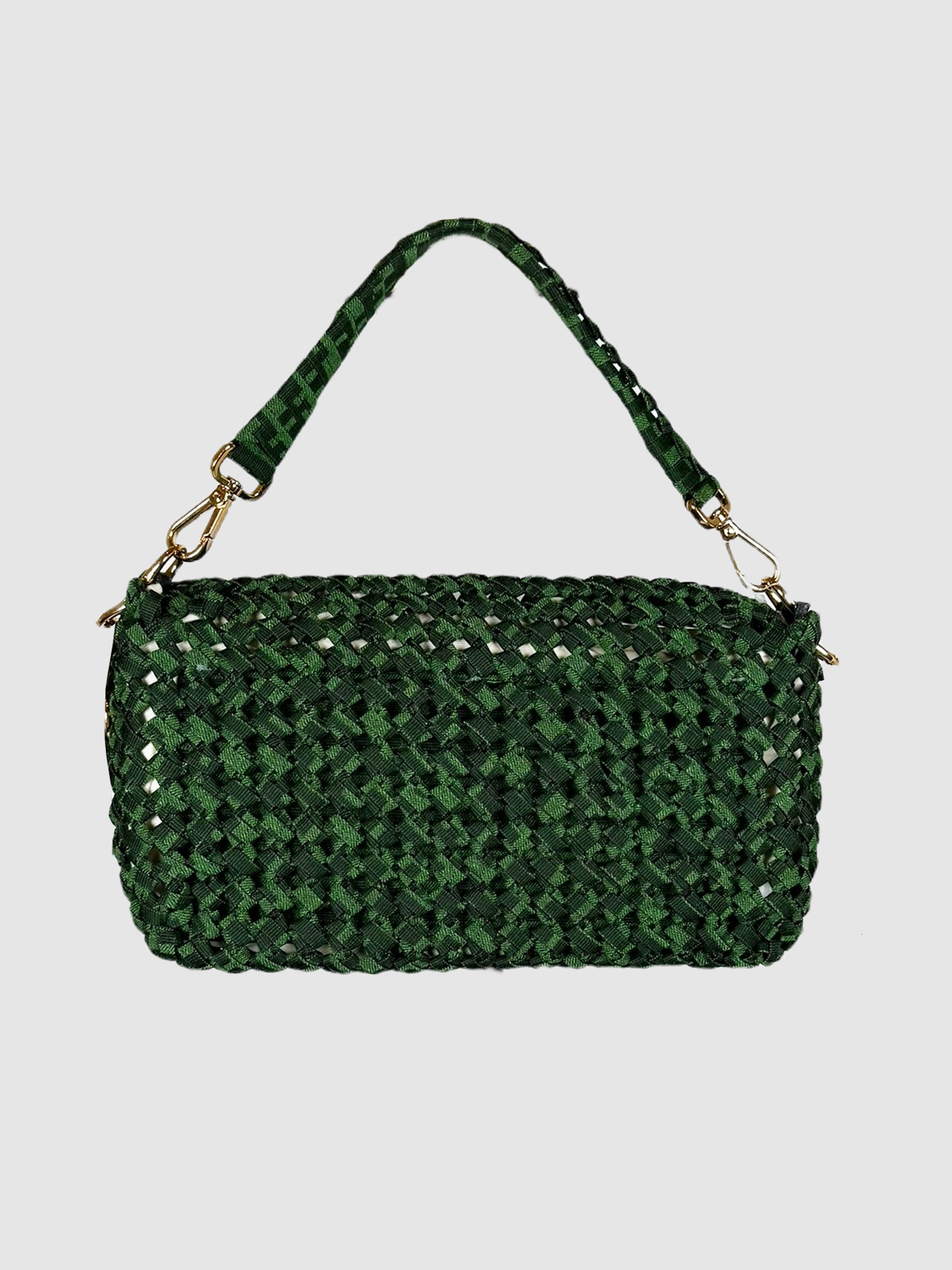 Jacquard Woven Baguette Bag