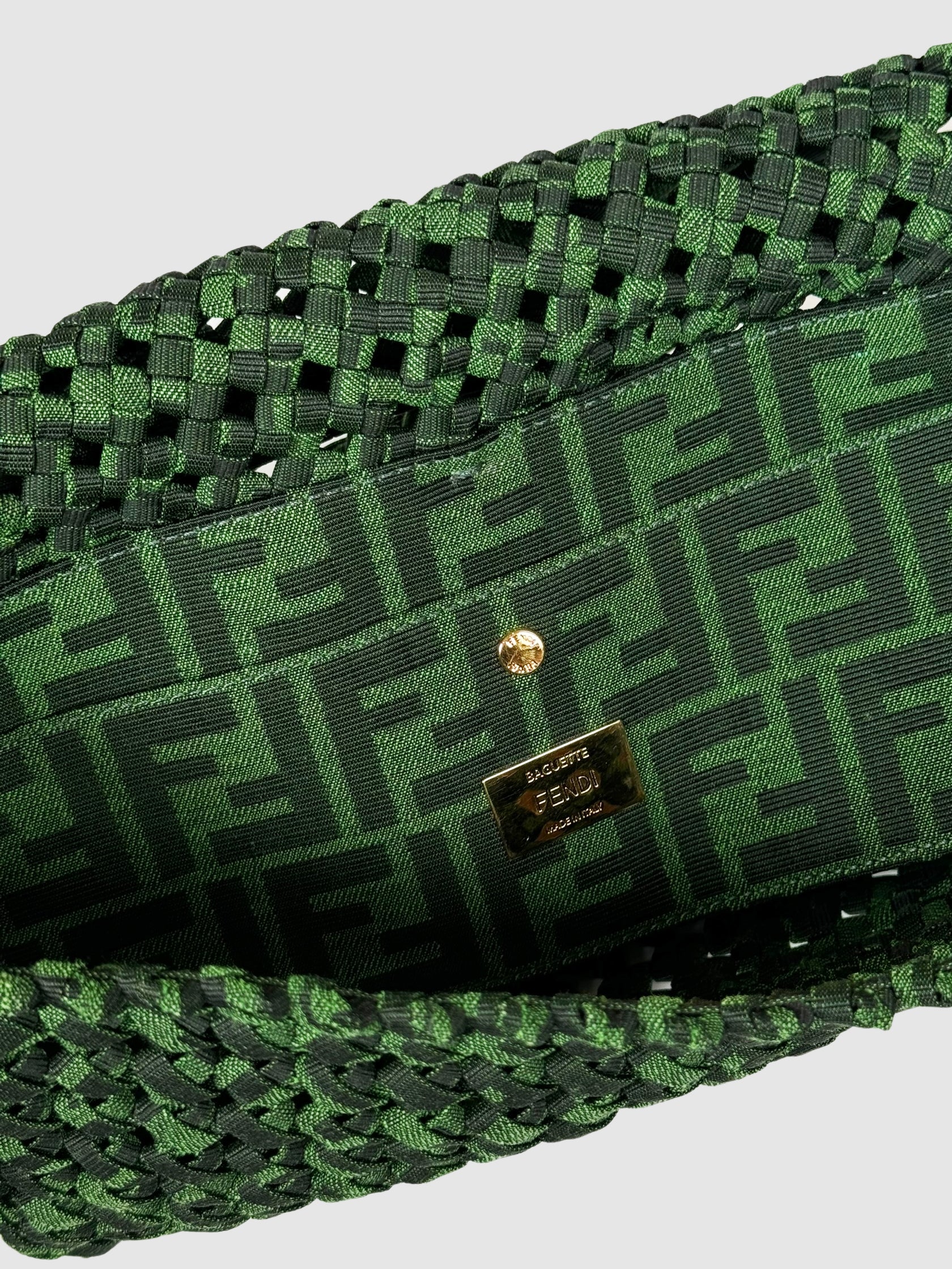 Jacquard Woven Baguette Bag
