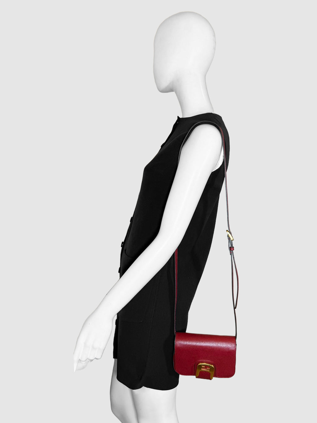 Fendi Dark Red Leather Chameleon Small Saddle Crossbody Bag Canada Luxury Designer Resale Consignment Secondhand