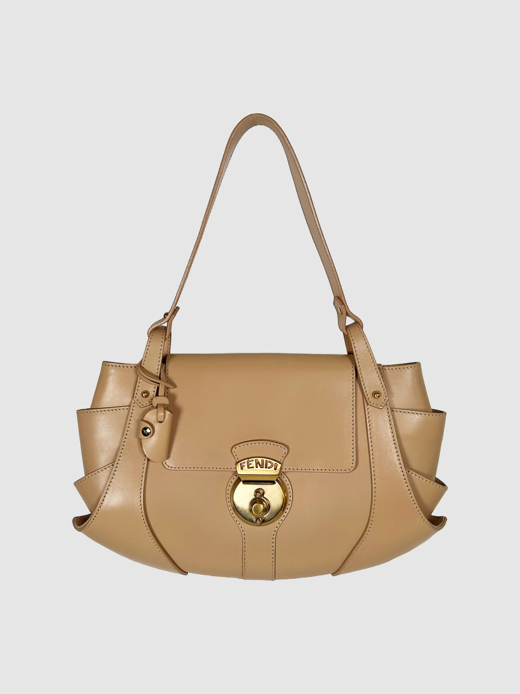 Fendi Beige Patent Leather Compilation Hobo Bag Consignment Secondhand Designer Luxury Resale Toronto Trendy