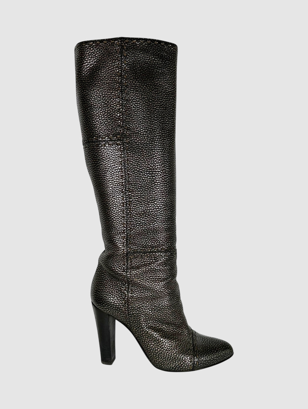 Pebbled Leather Patchwork Boots - Size 38