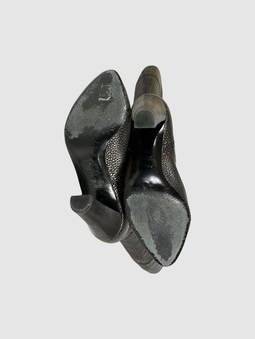 Pebbled Leather Patchwork Boots - Size 38