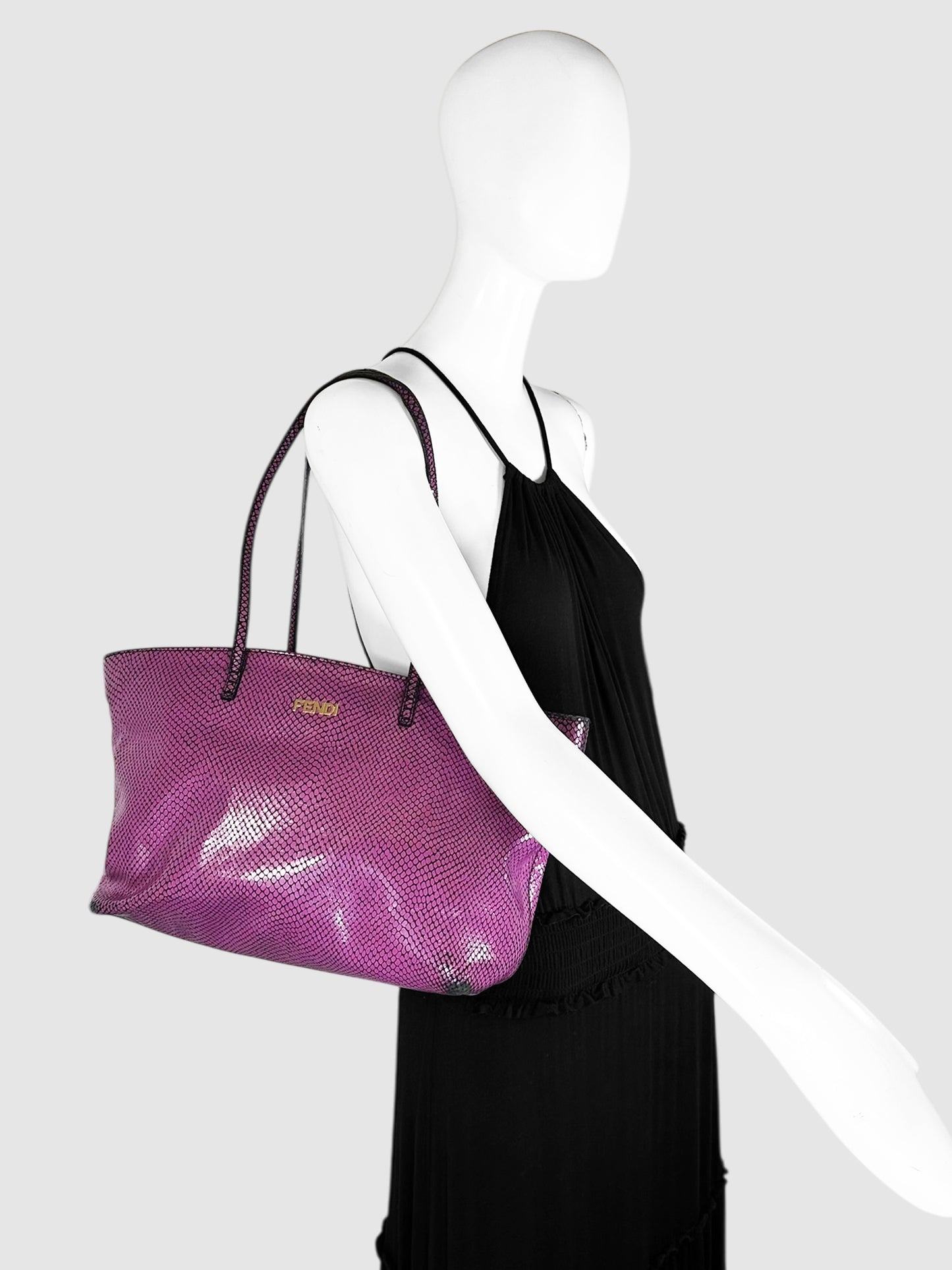 Embossed Leather Tote Bag