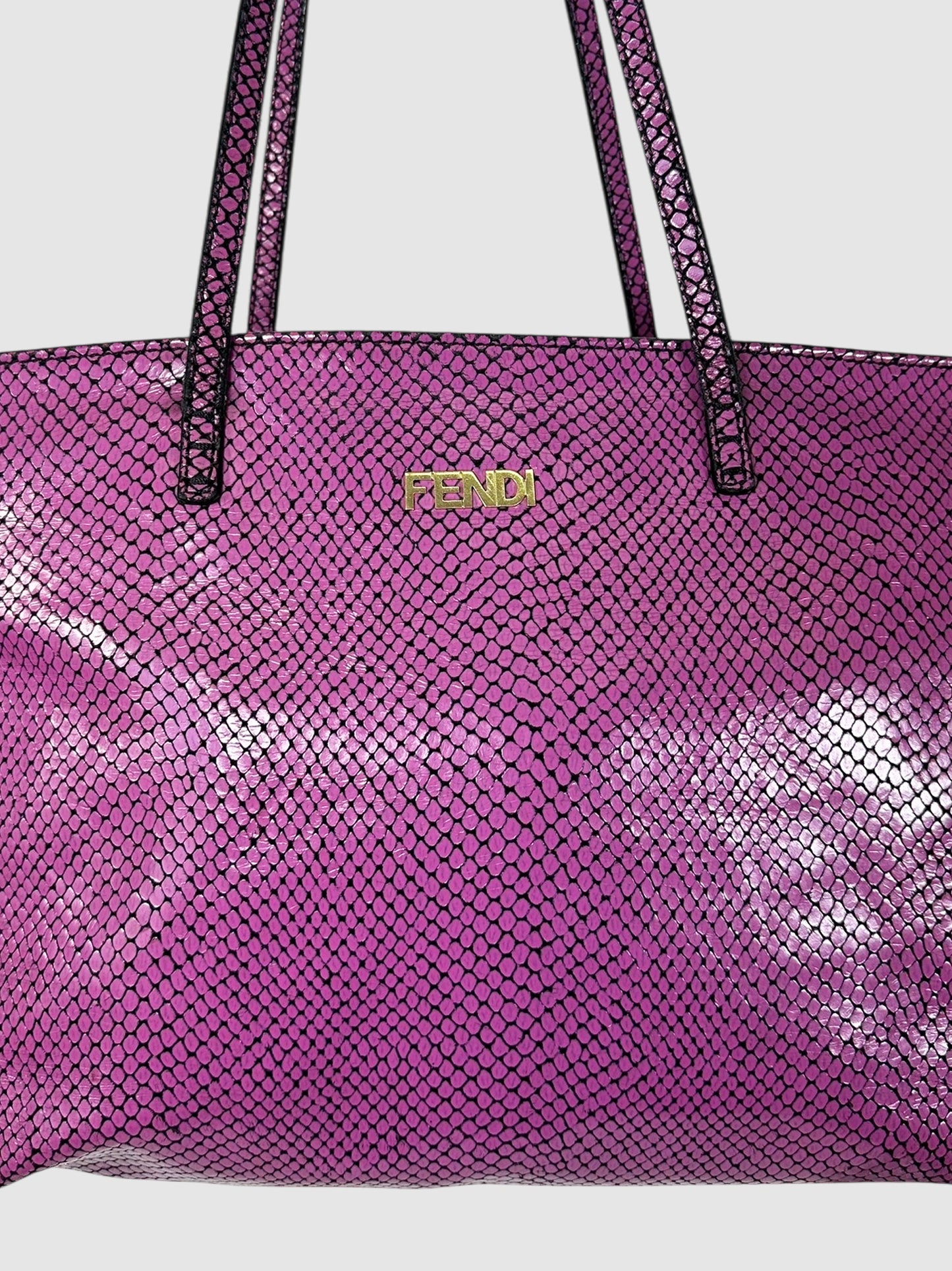 Embossed Leather Tote Bag