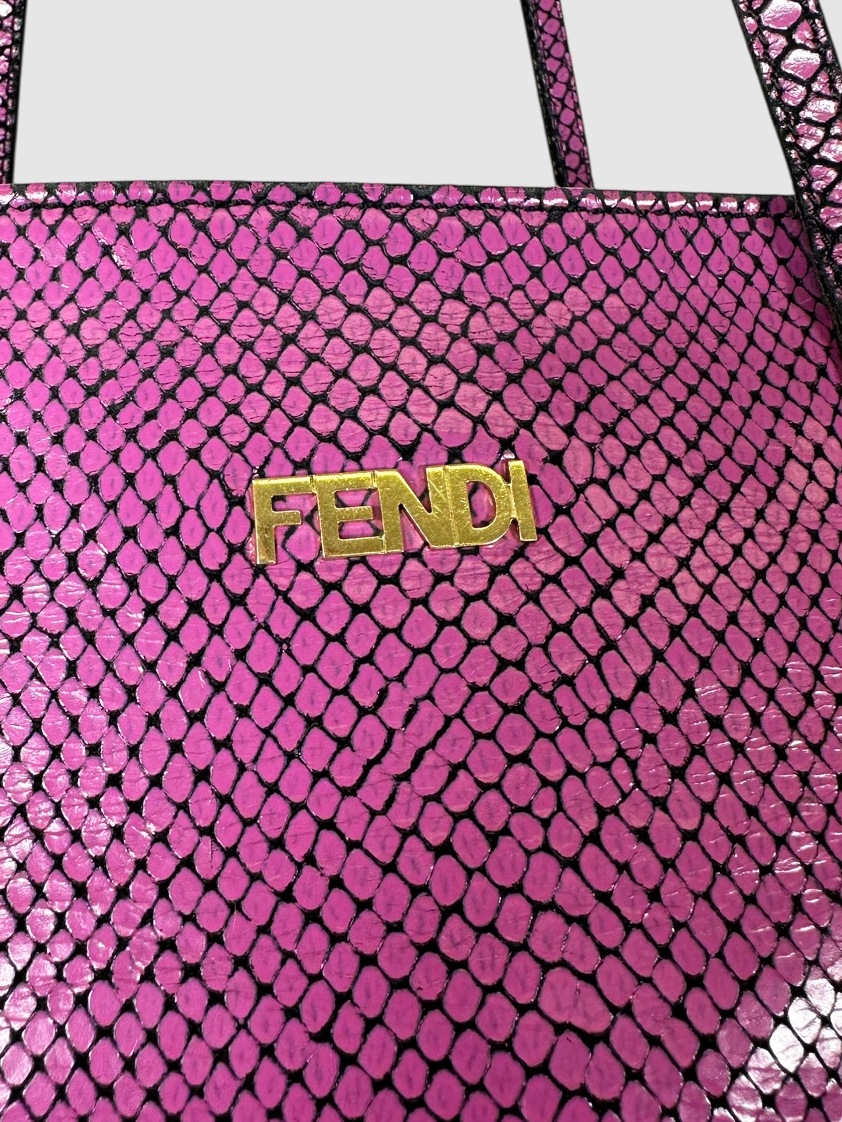 Embossed Leather Tote Bag