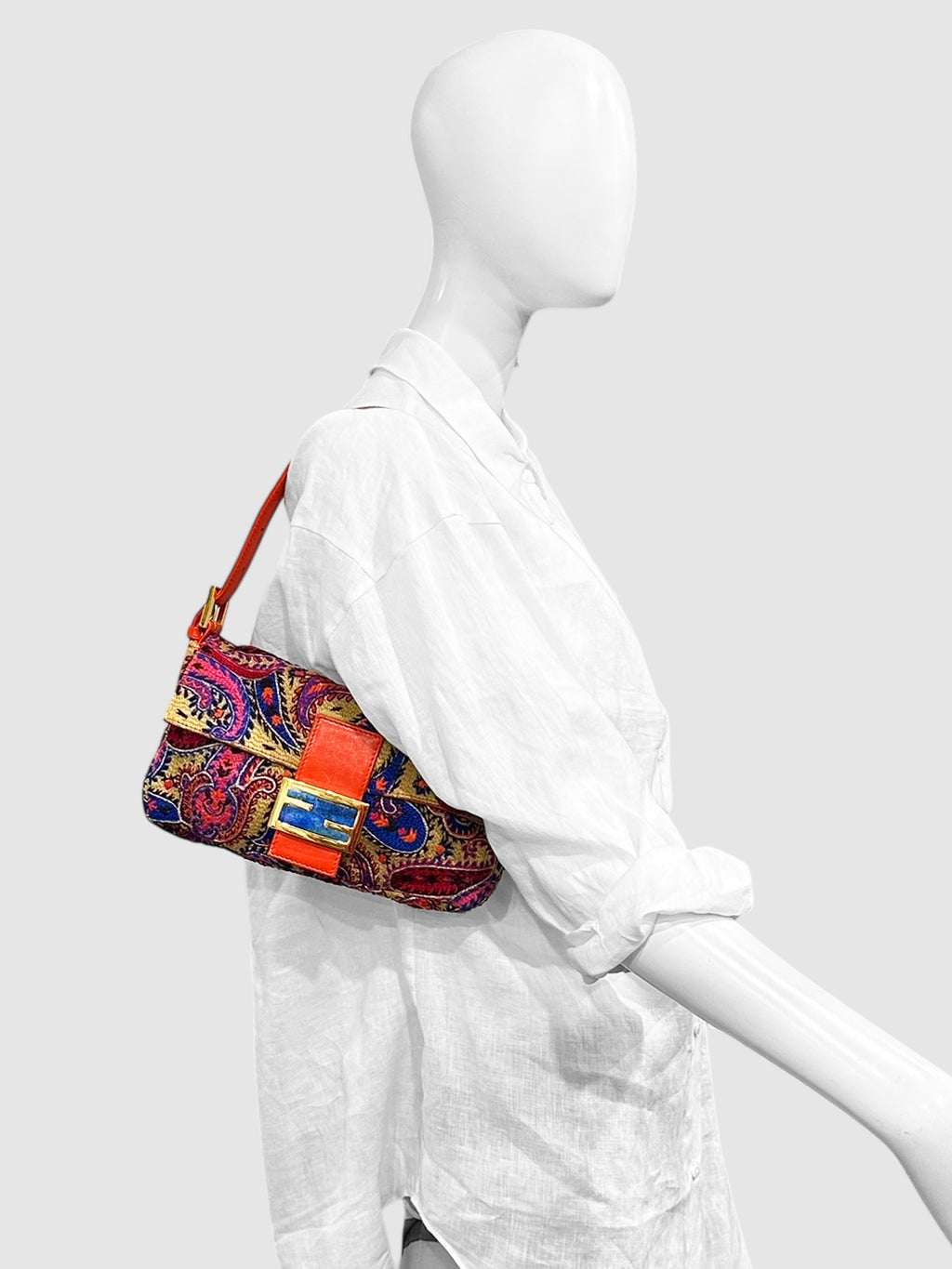 Embroidered Baguette Bag