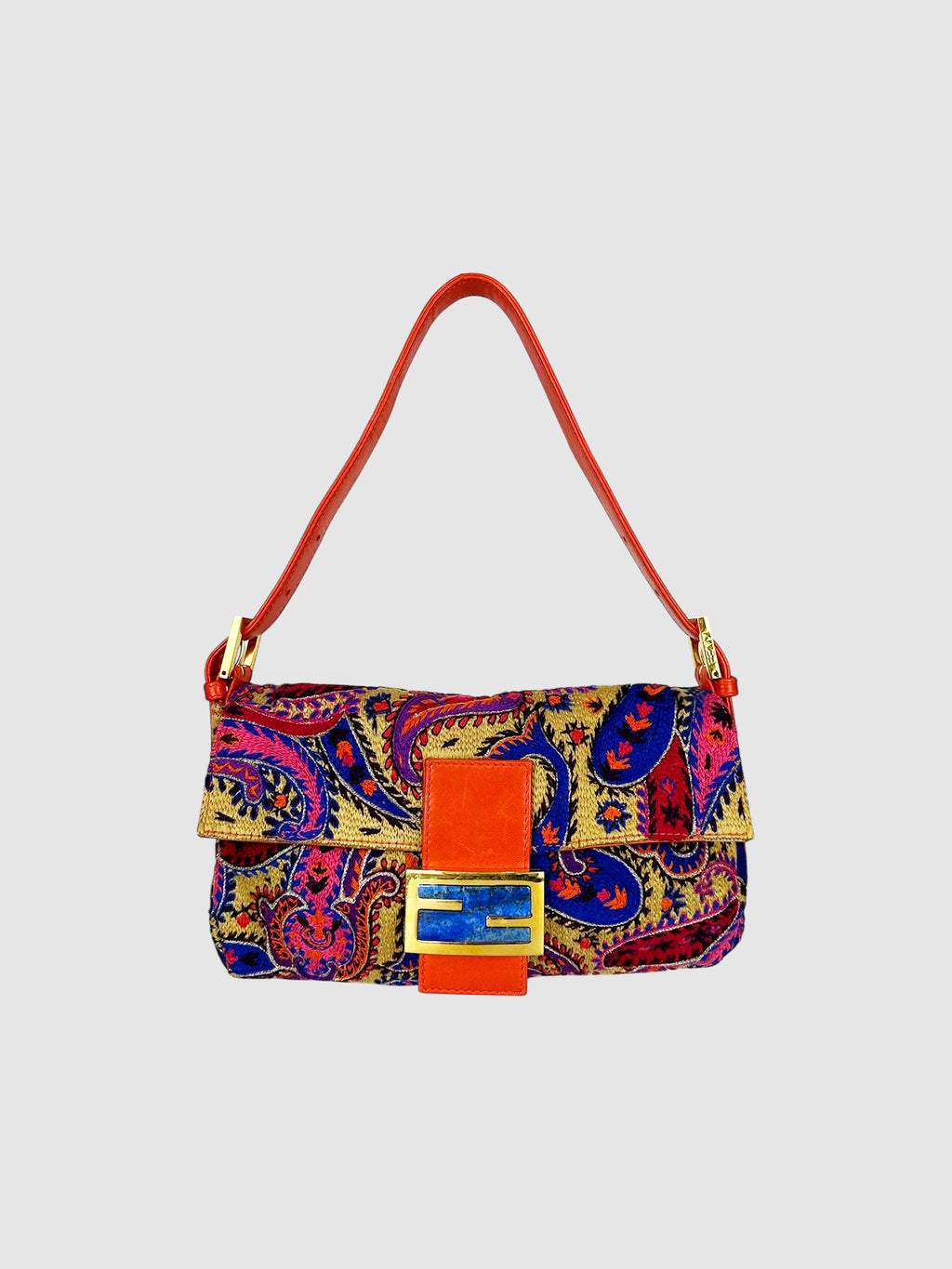 Embroidered Baguette Bag