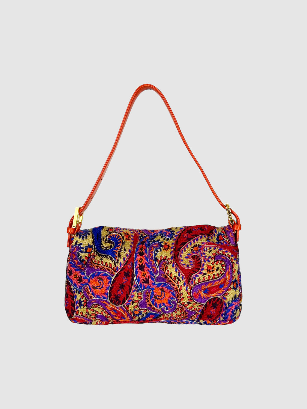 Embroidered Baguette Bag