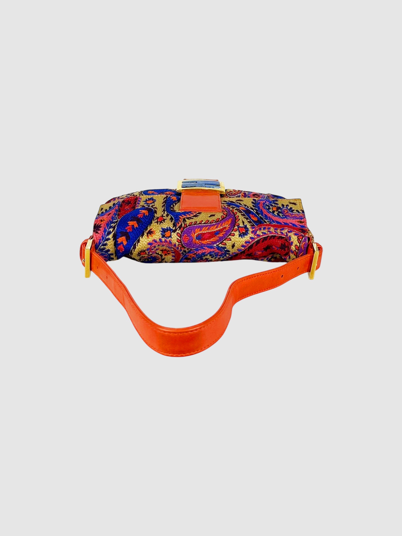 Embroidered Baguette Bag