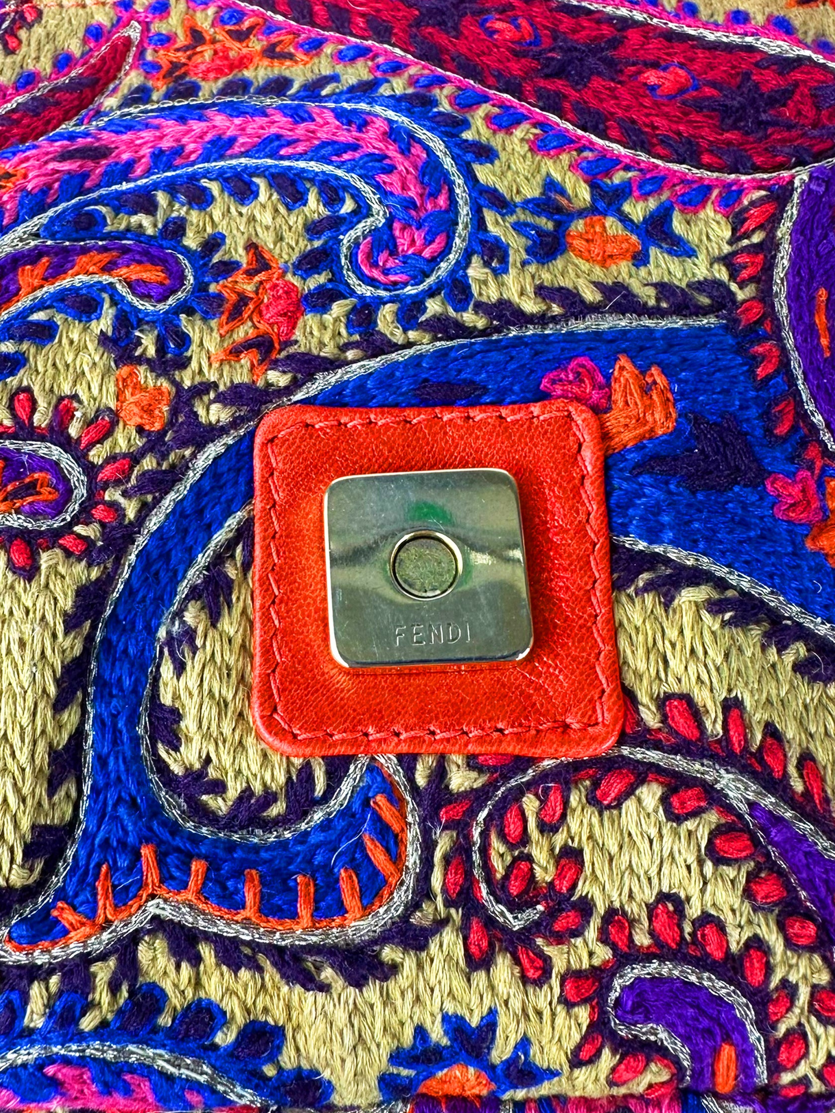 Embroidered Baguette Bag