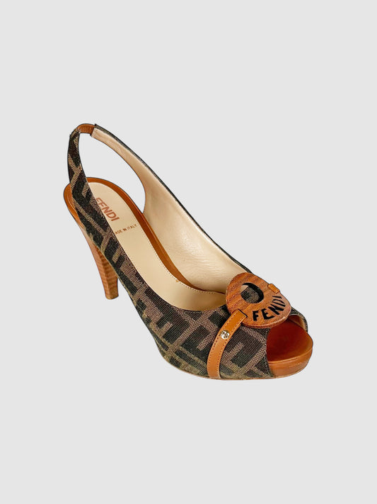 Zucca Canvas Slingback Pumps - Size 36