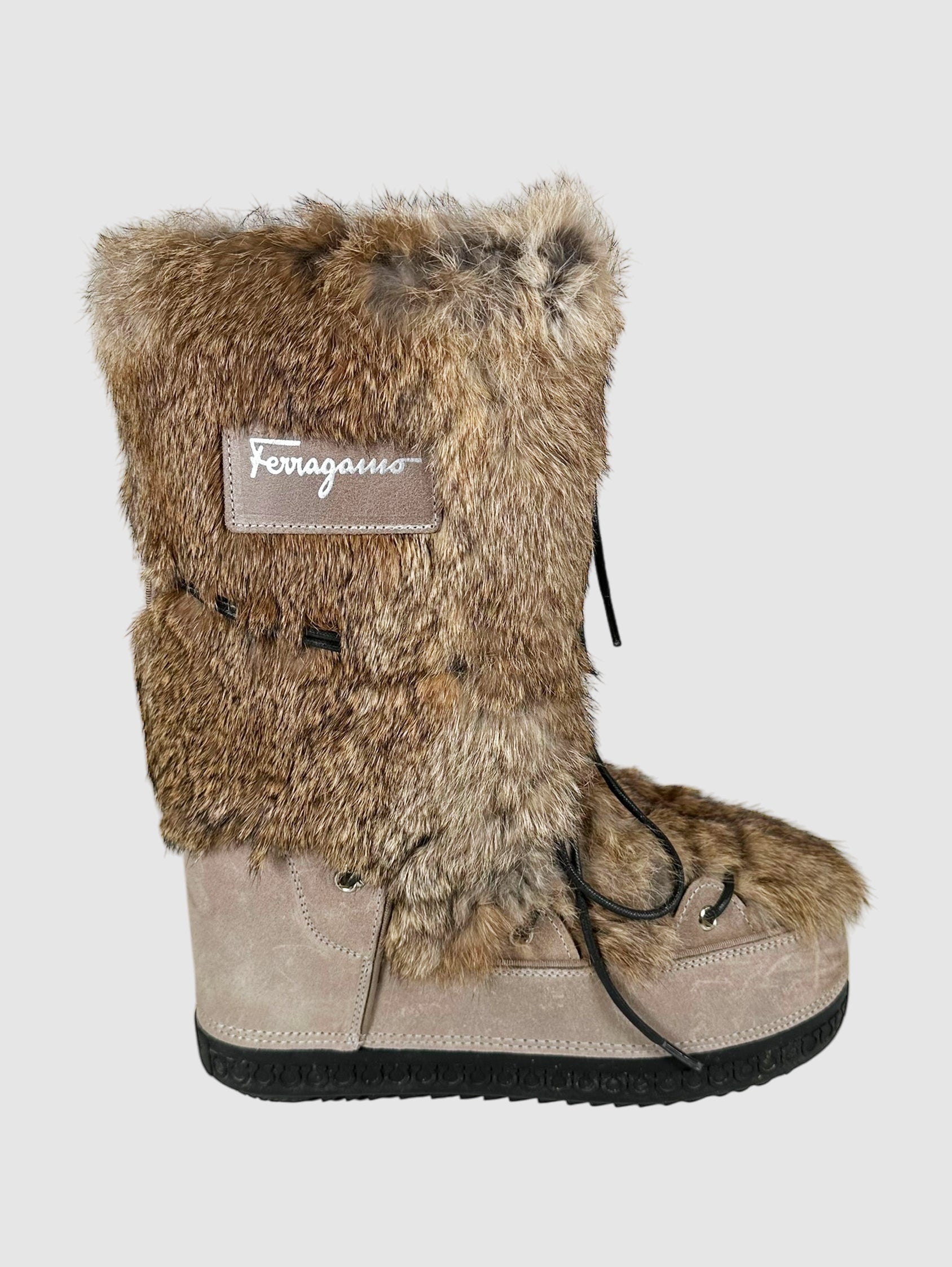 Rabbit Fur Moon Boots - Size 7
