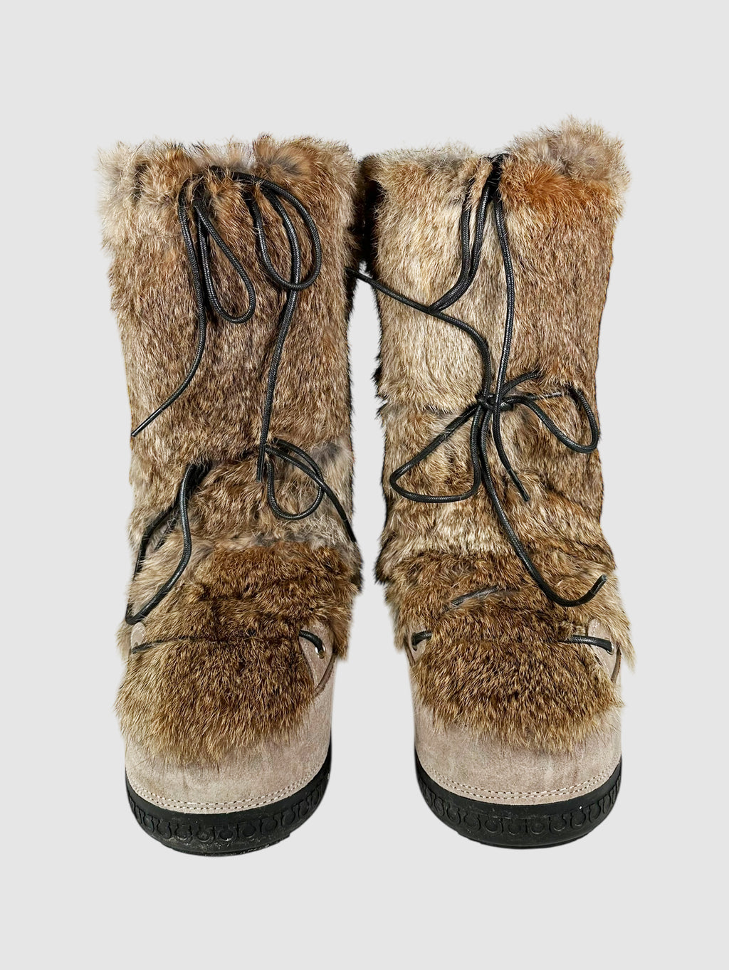 Rabbit Fur Moon Boots - Size 7