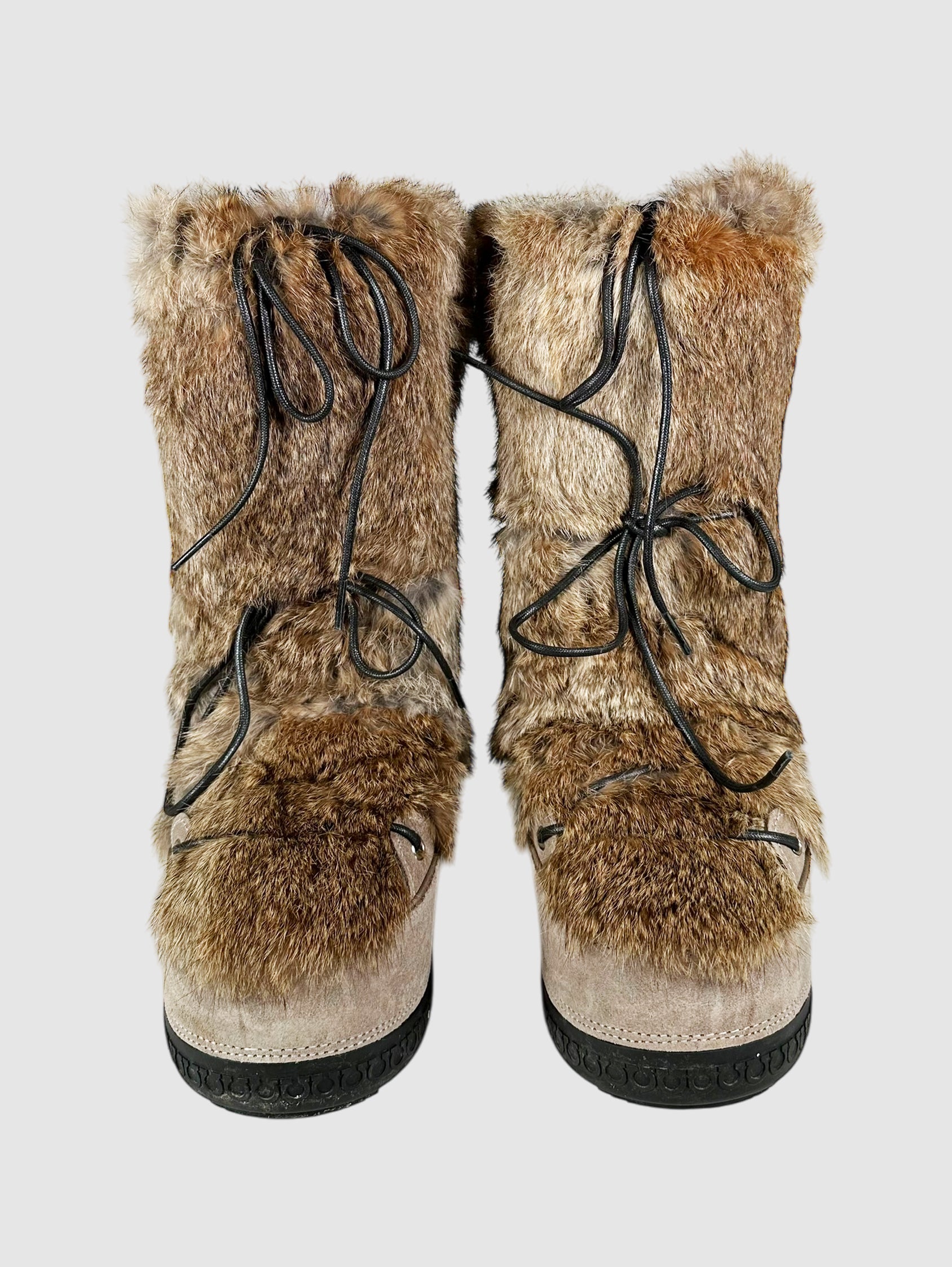 Rabbit Fur Moon Boots - Size 7