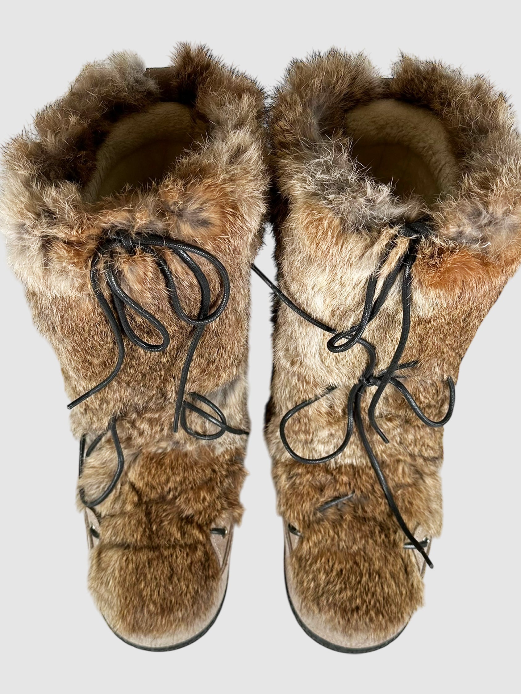 Rabbit Fur Moon Boots - Size 7