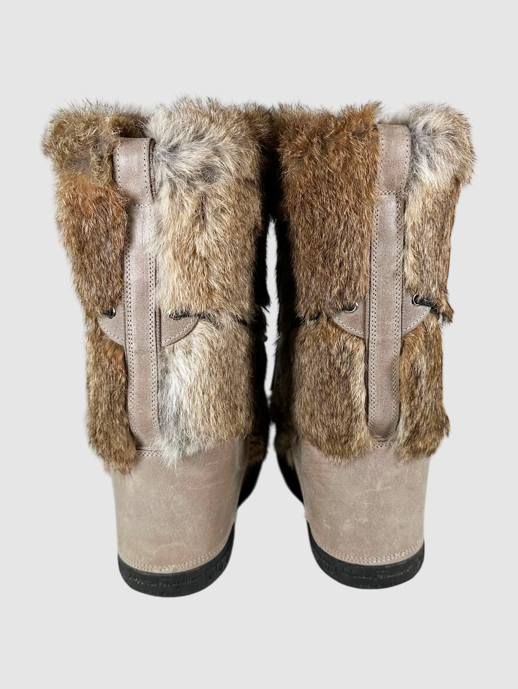 Rabbit Fur Moon Boots - Size 7