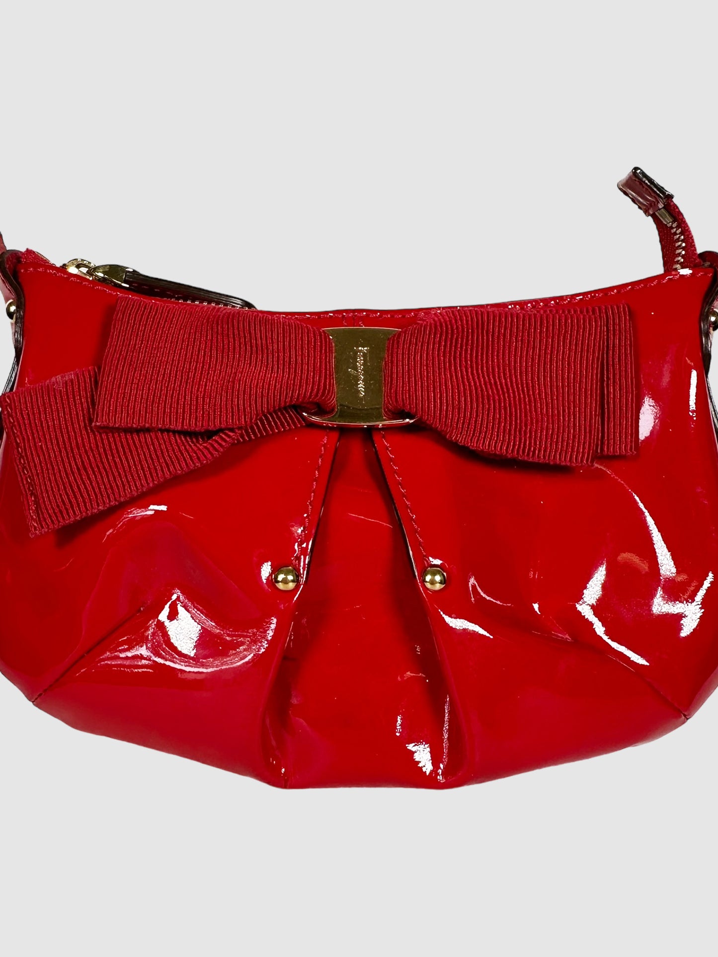 Front Bow Leather Handbag