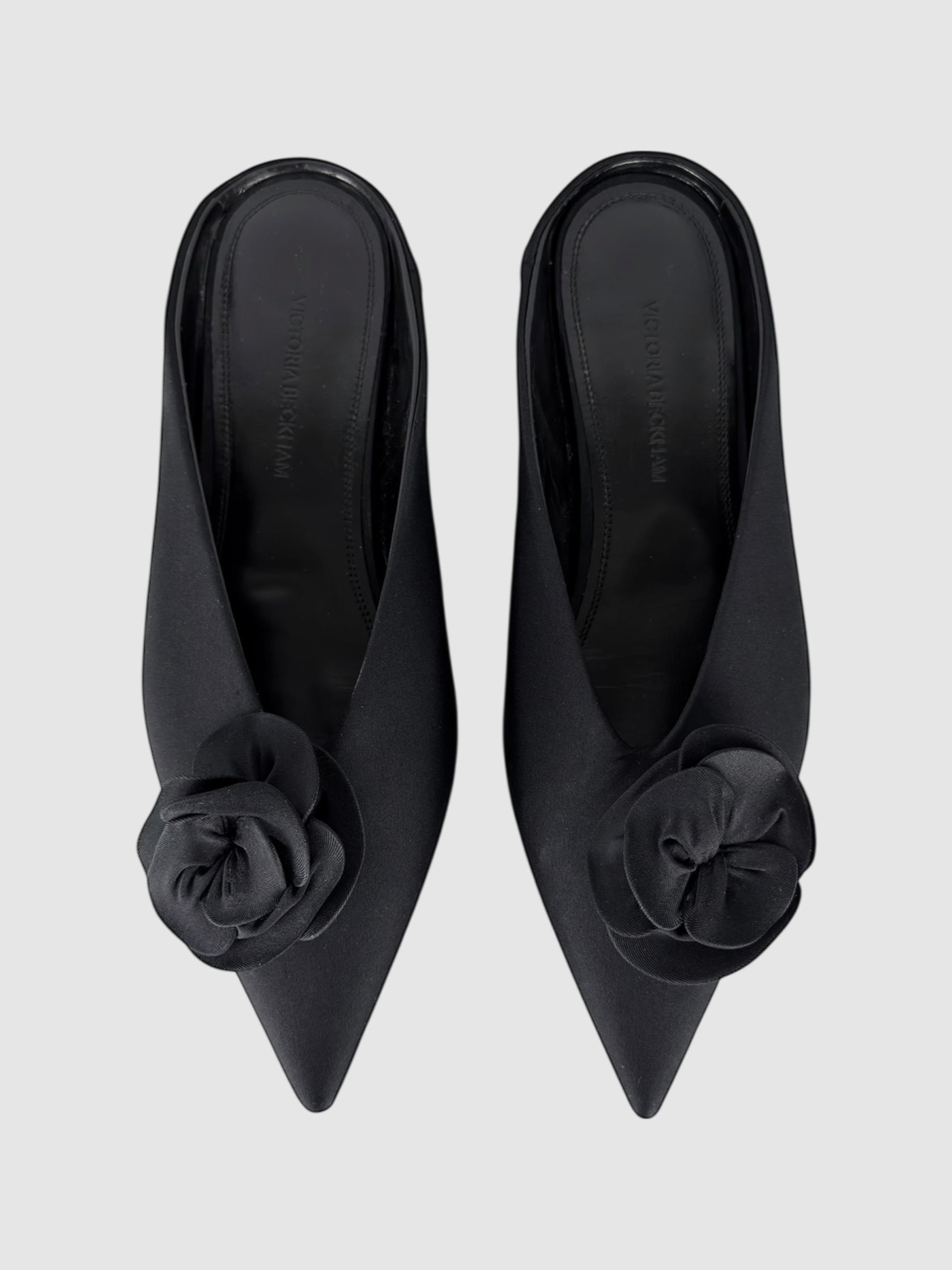 Satin Flower Mules