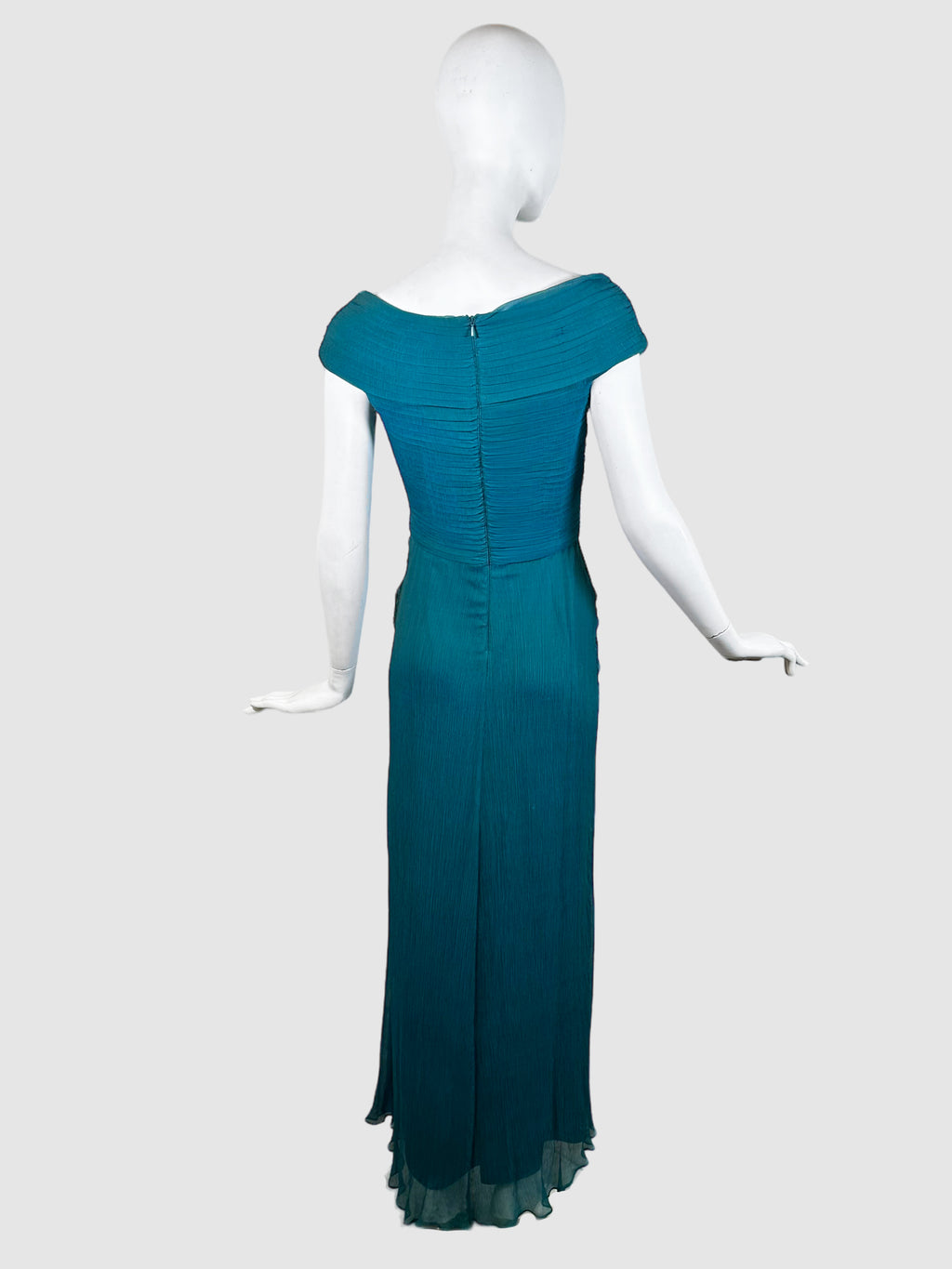Tadashi Pleated Short-Sleeve Gown - Size 8