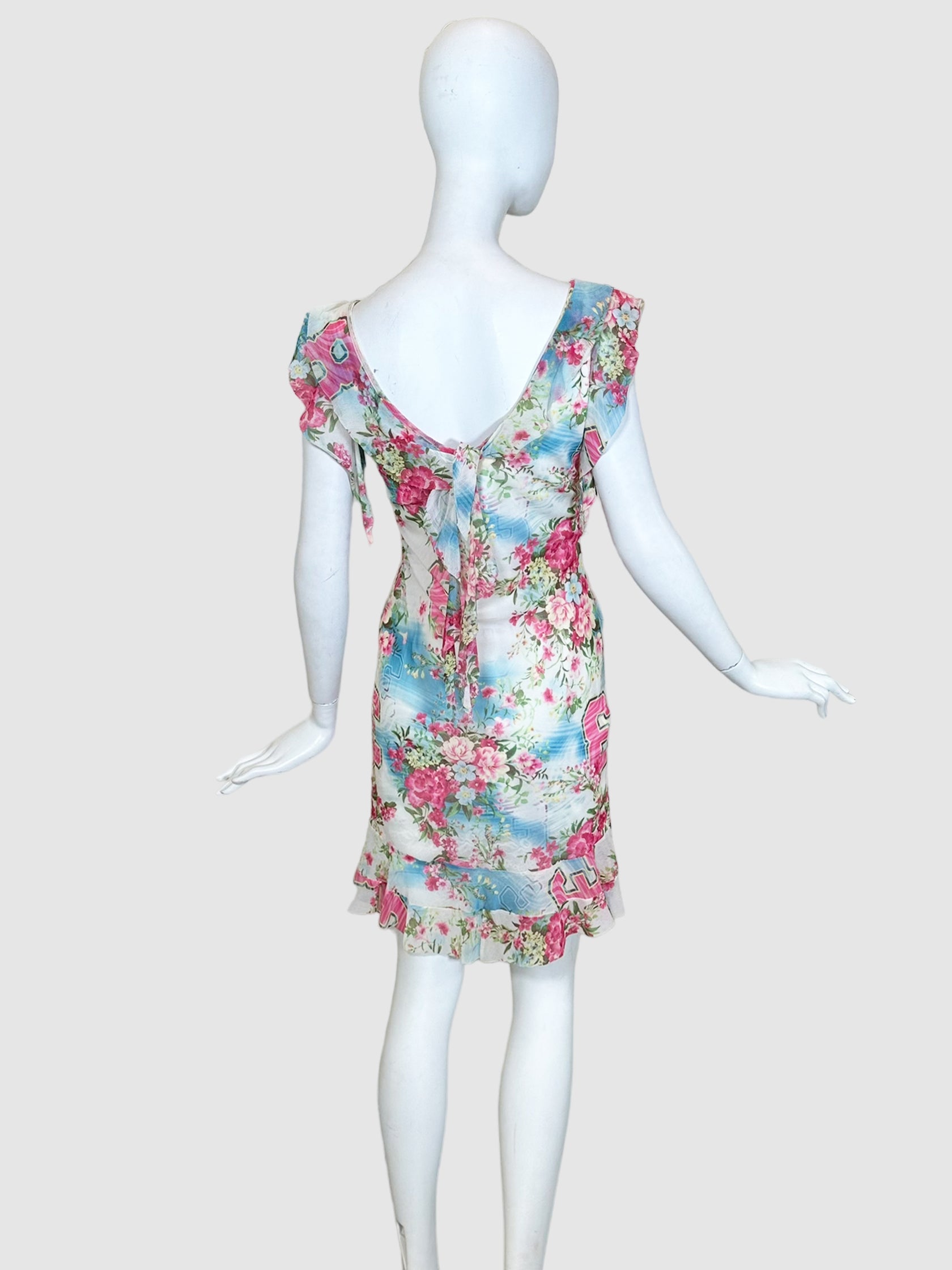 Zone Bleue Floral Sheer Dress - Size S
