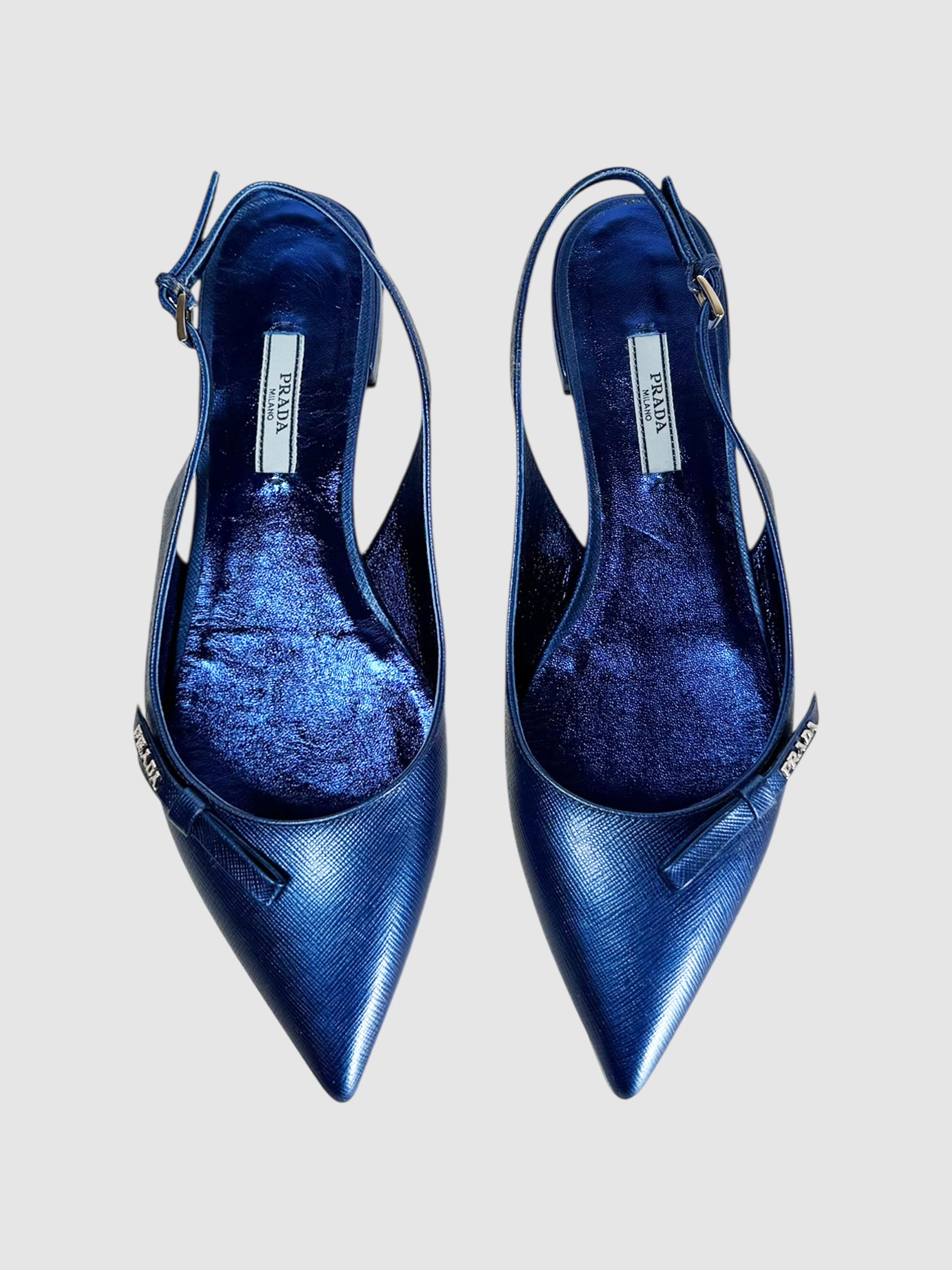 Saffiano Slingback Flats