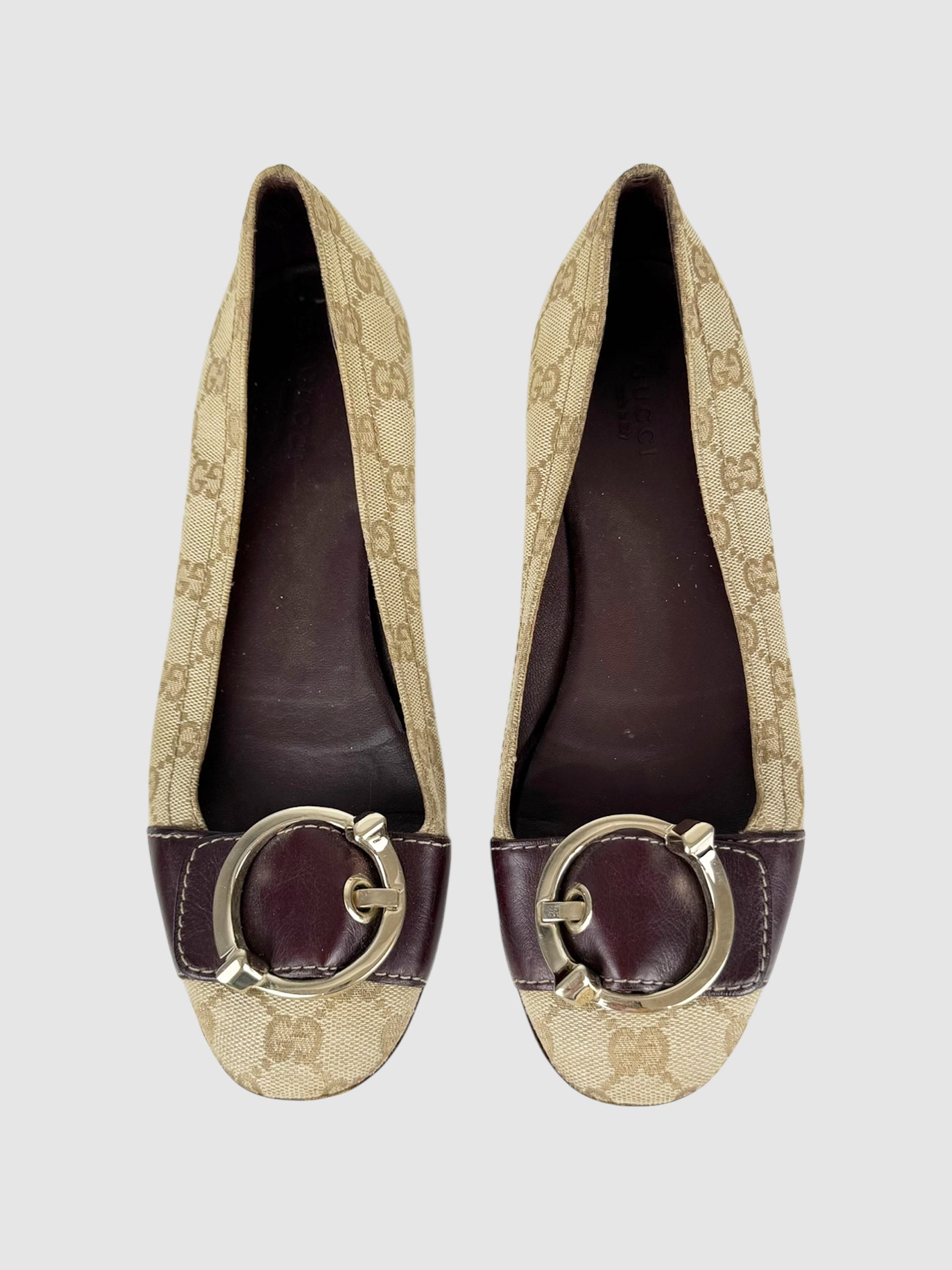 Buckle Monogram Flats