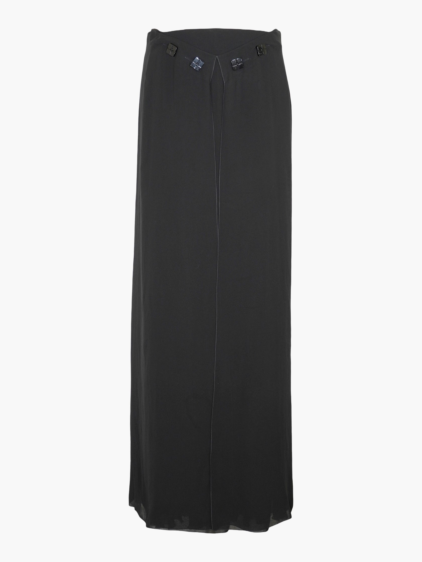 Button Detail Midi Skirt