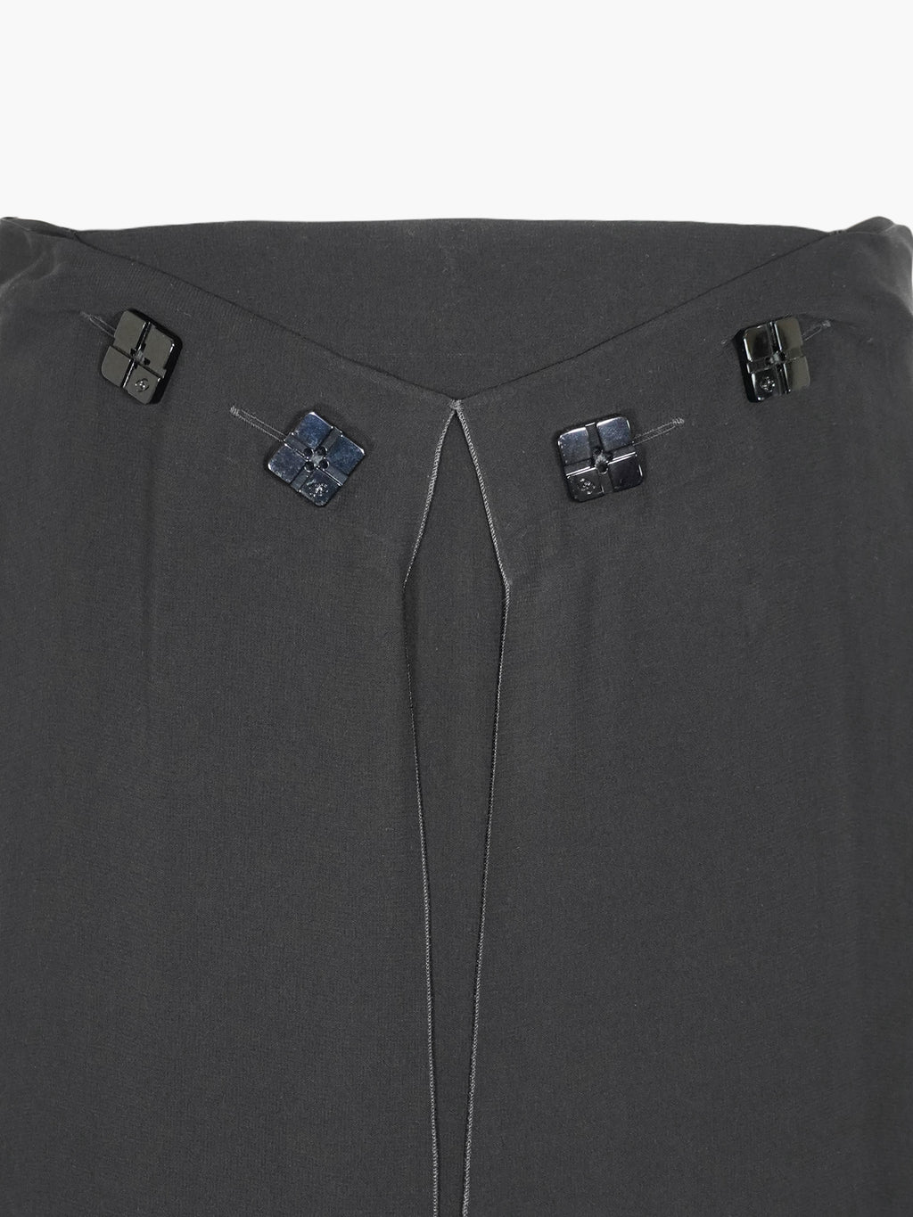 Button Detail Midi Skirt