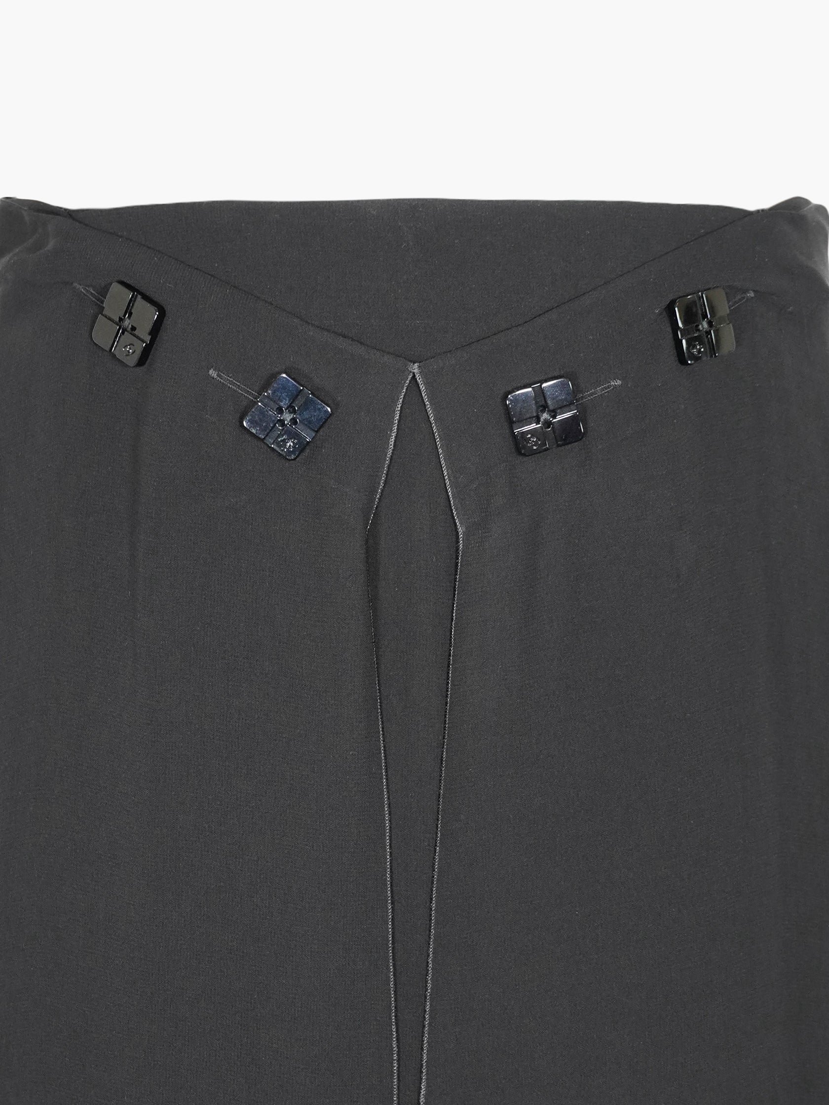Button Detail Midi Skirt