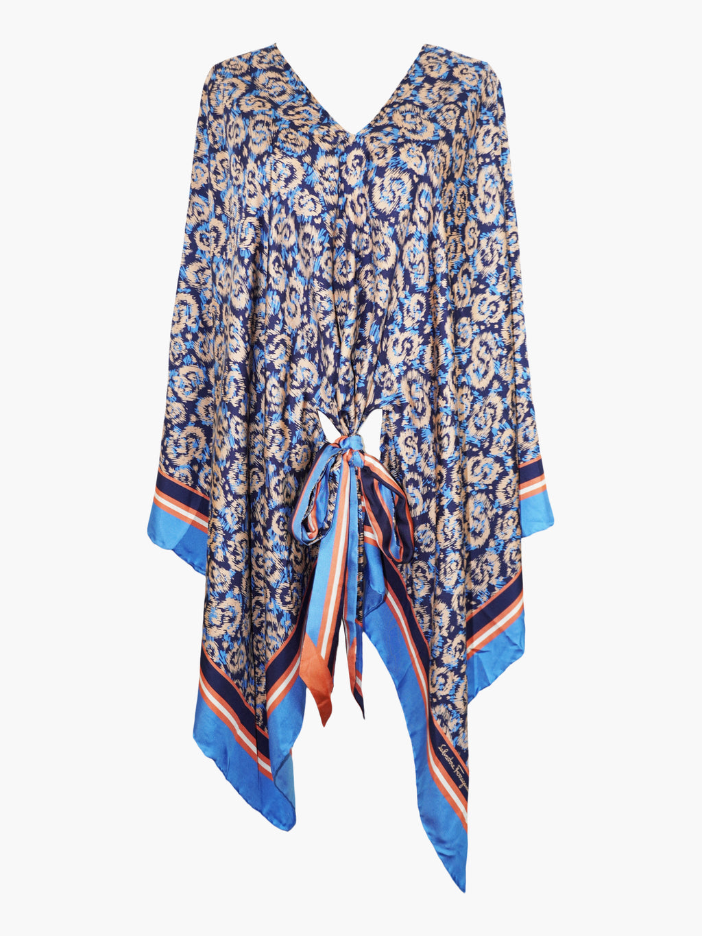 Silk Printed Poncho