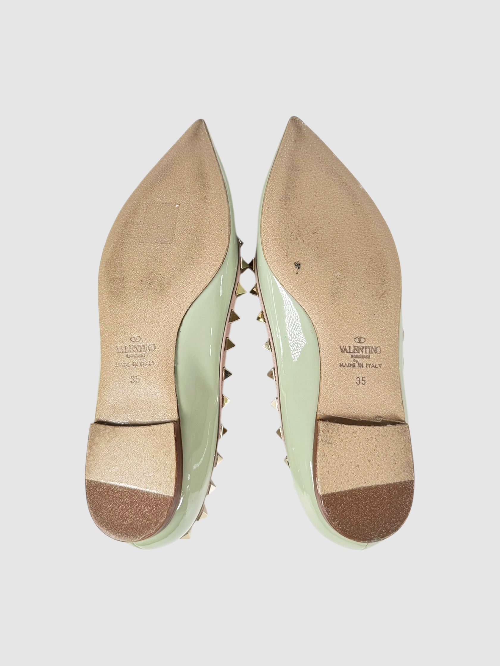 Rockstud Leather Flats