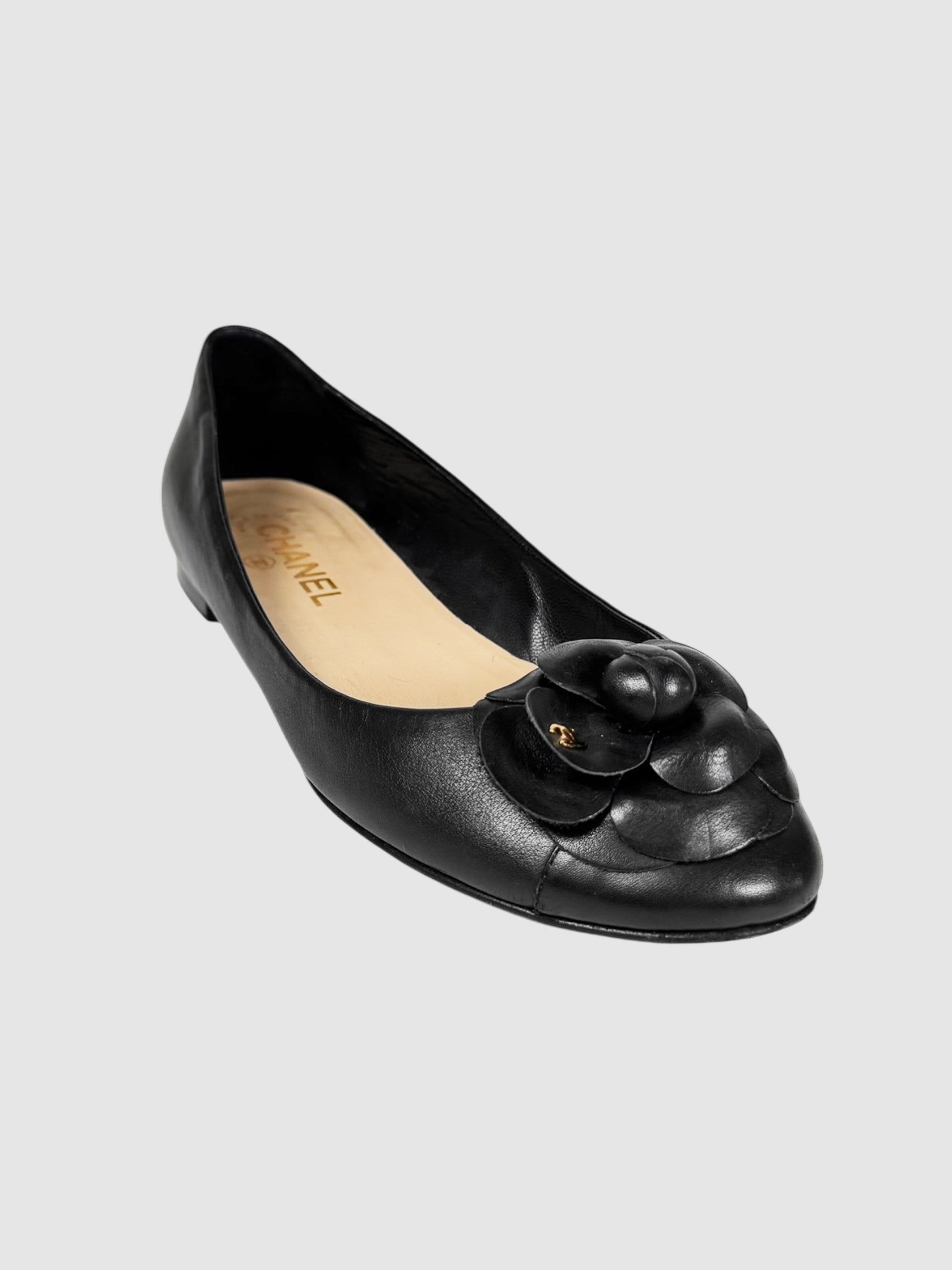 Camellia Leather Flats