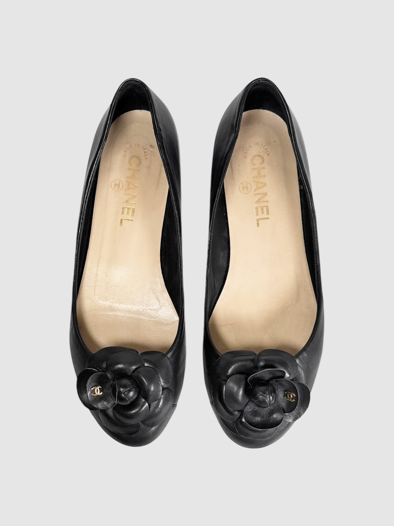 Camellia Leather Flats