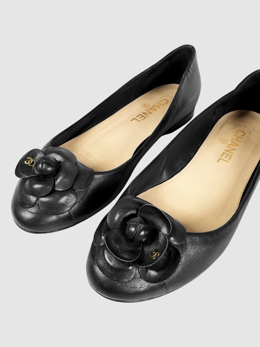 Camellia Leather Flats