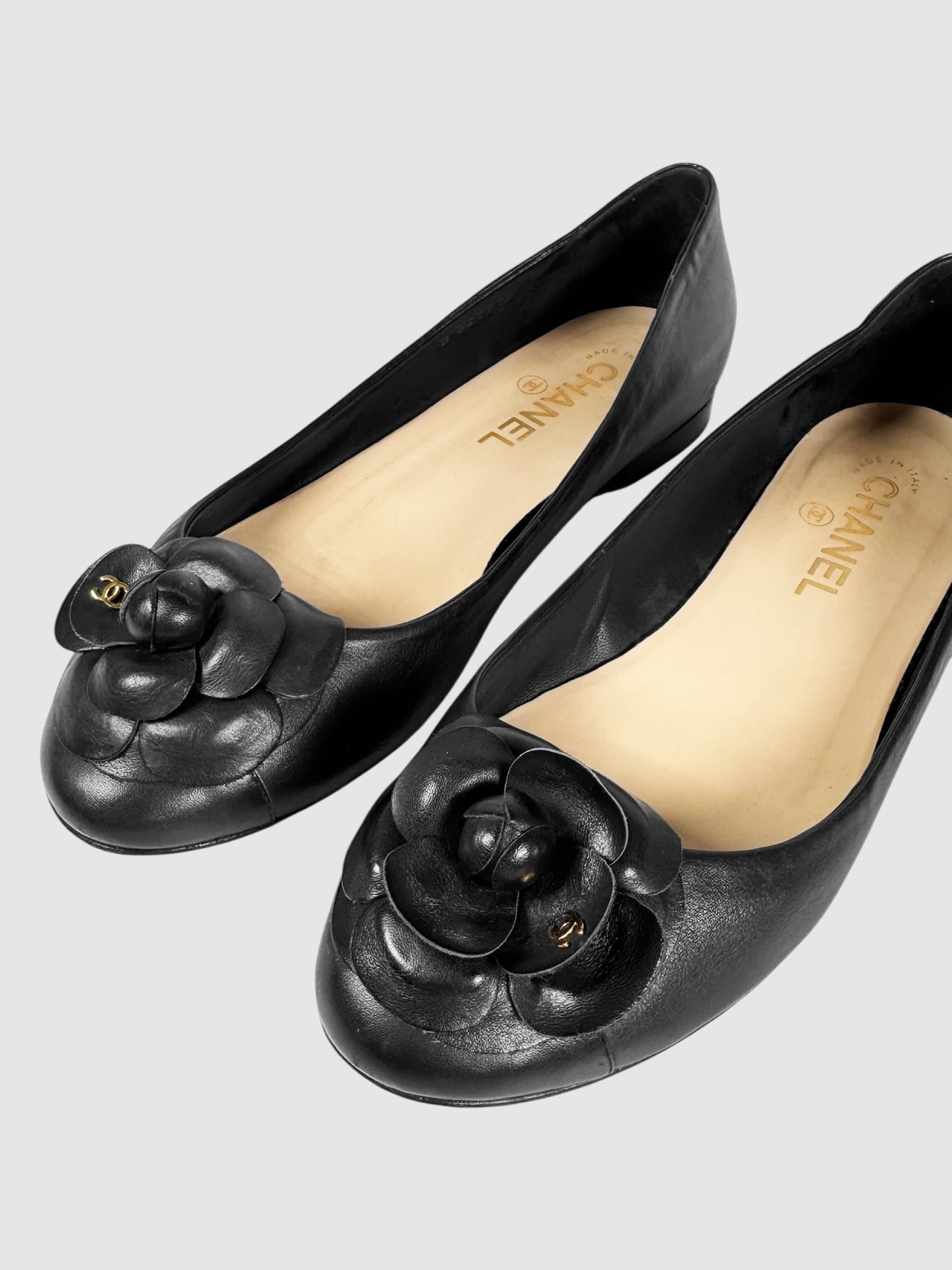 Camellia Leather Flats