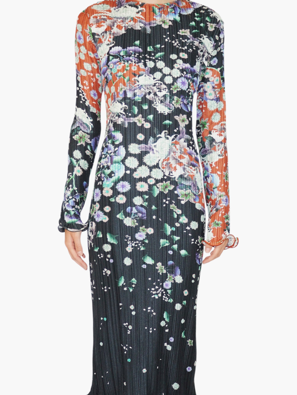 Pleated Floral Dress