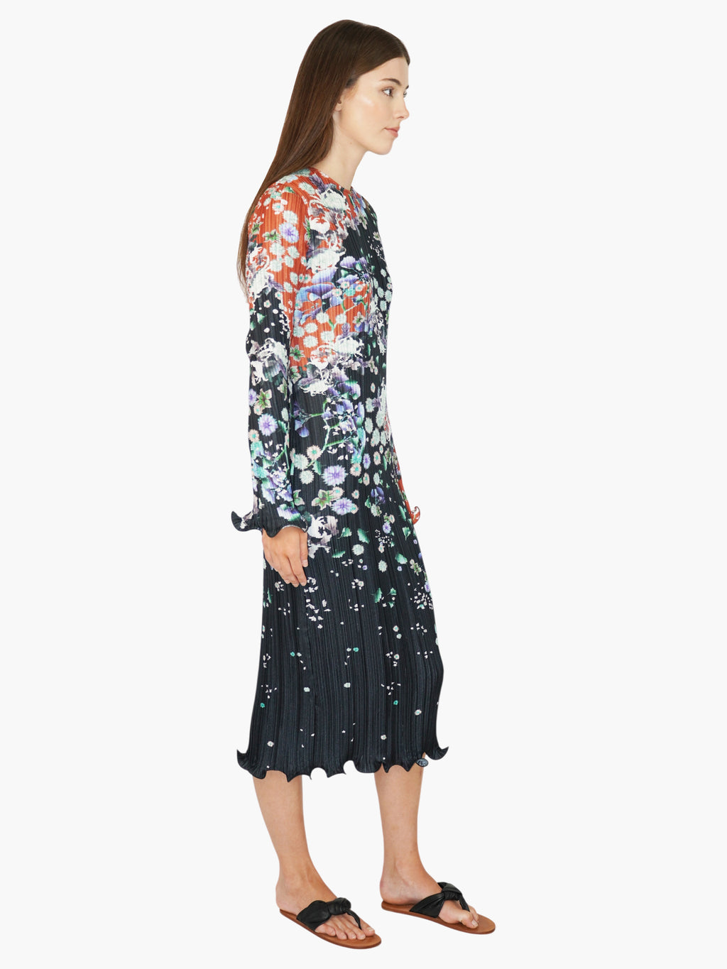 Pleated Floral Dress