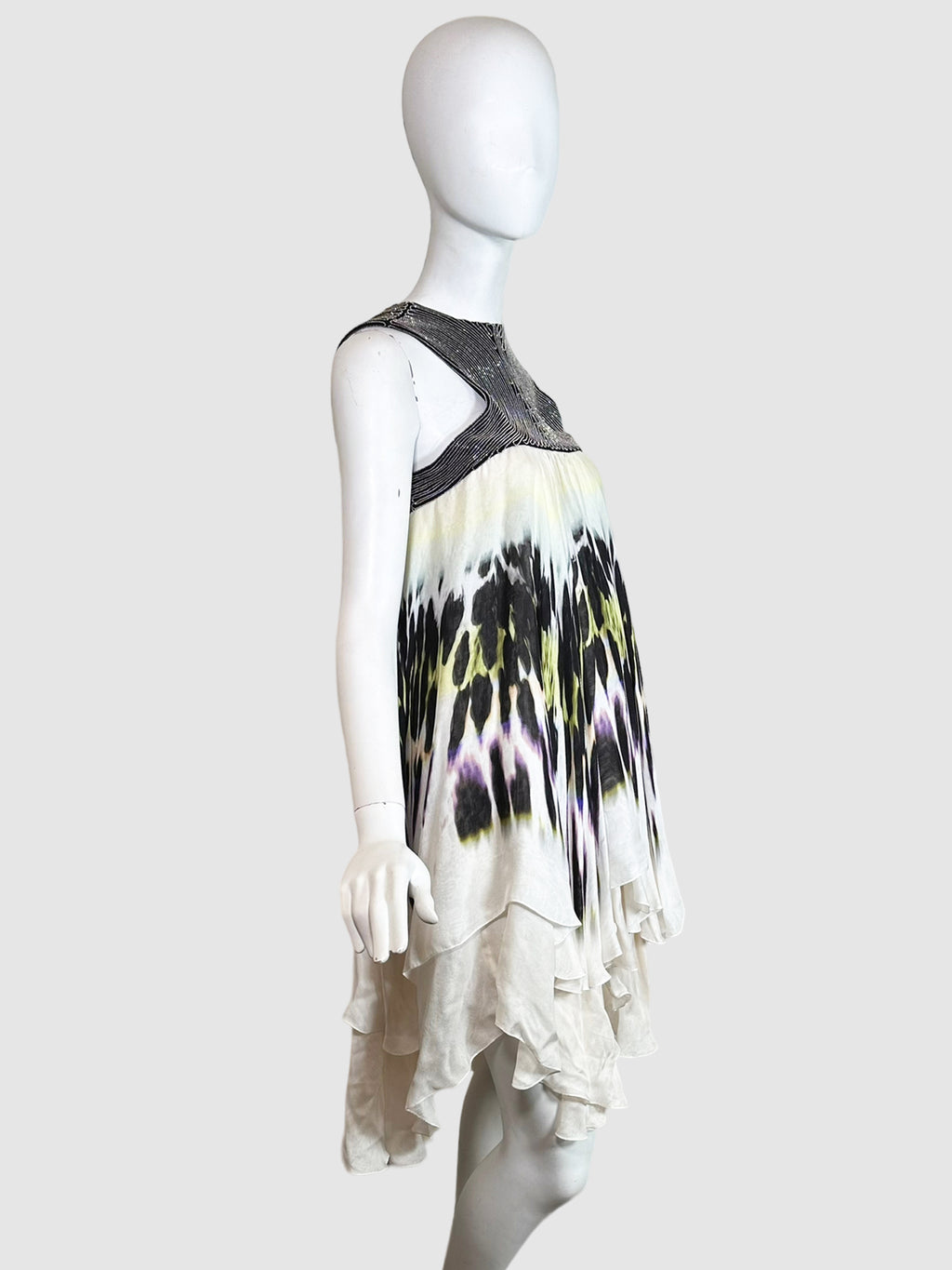 Animal Print Ruffled Dress - Size 42