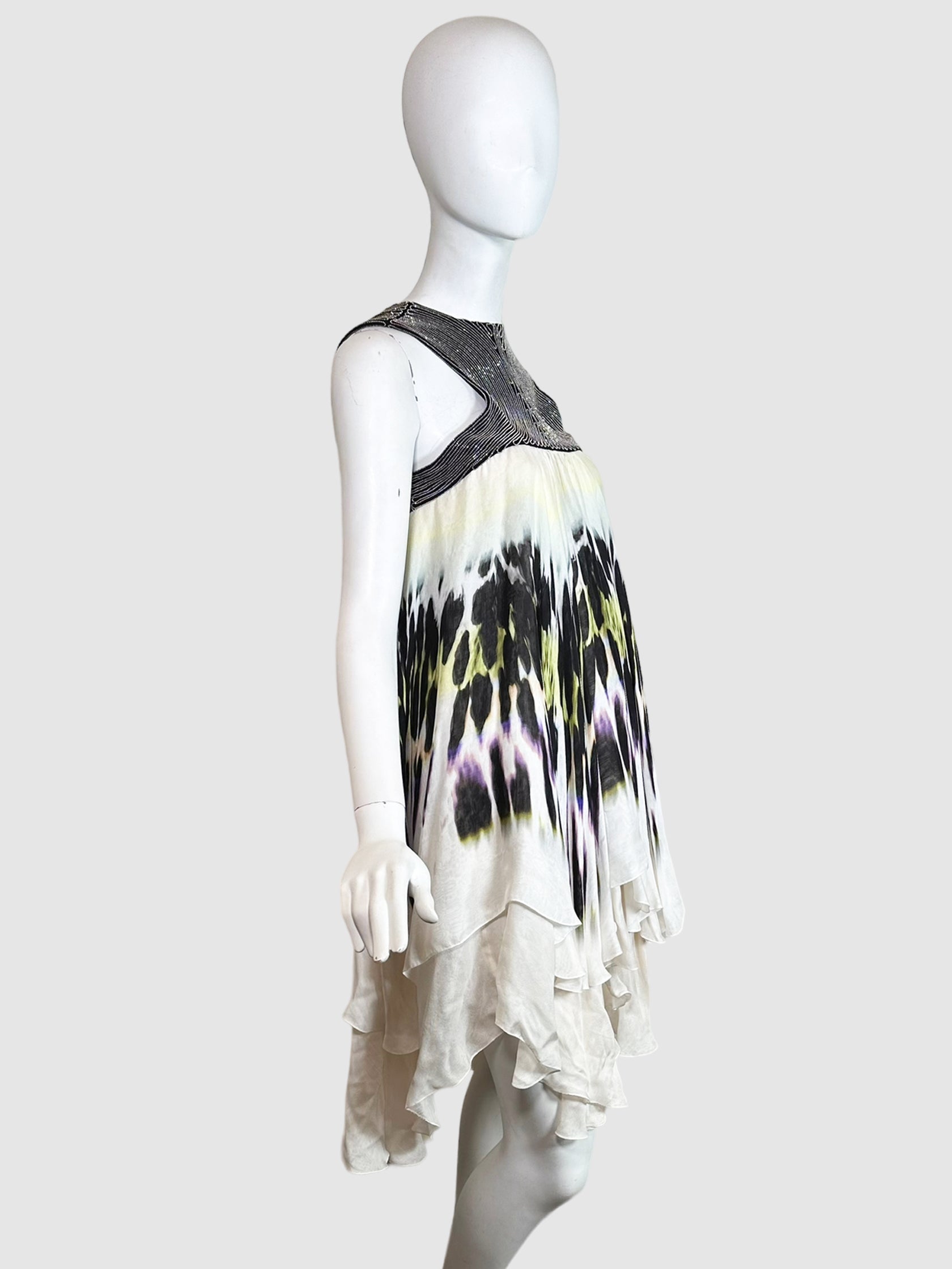 Animal Print Ruffled Dress - Size 42