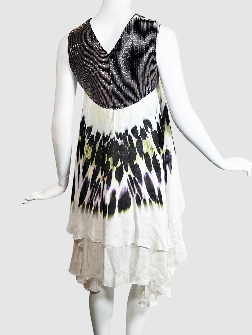 Animal Print Ruffled Dress - Size 42