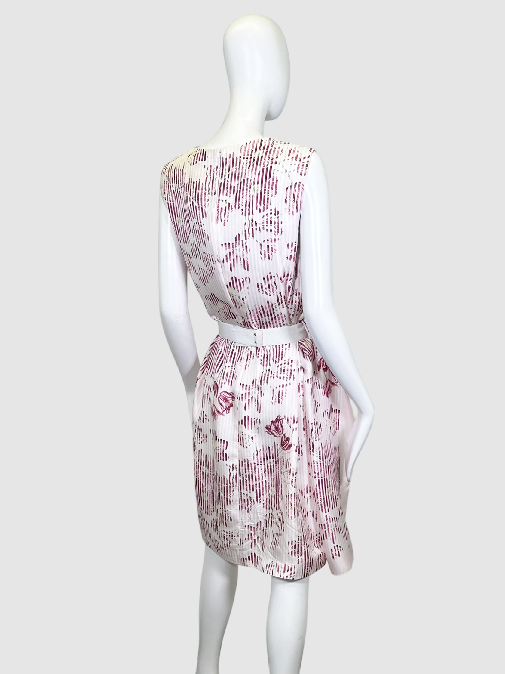 Floral Print Silk Dress - Size 44