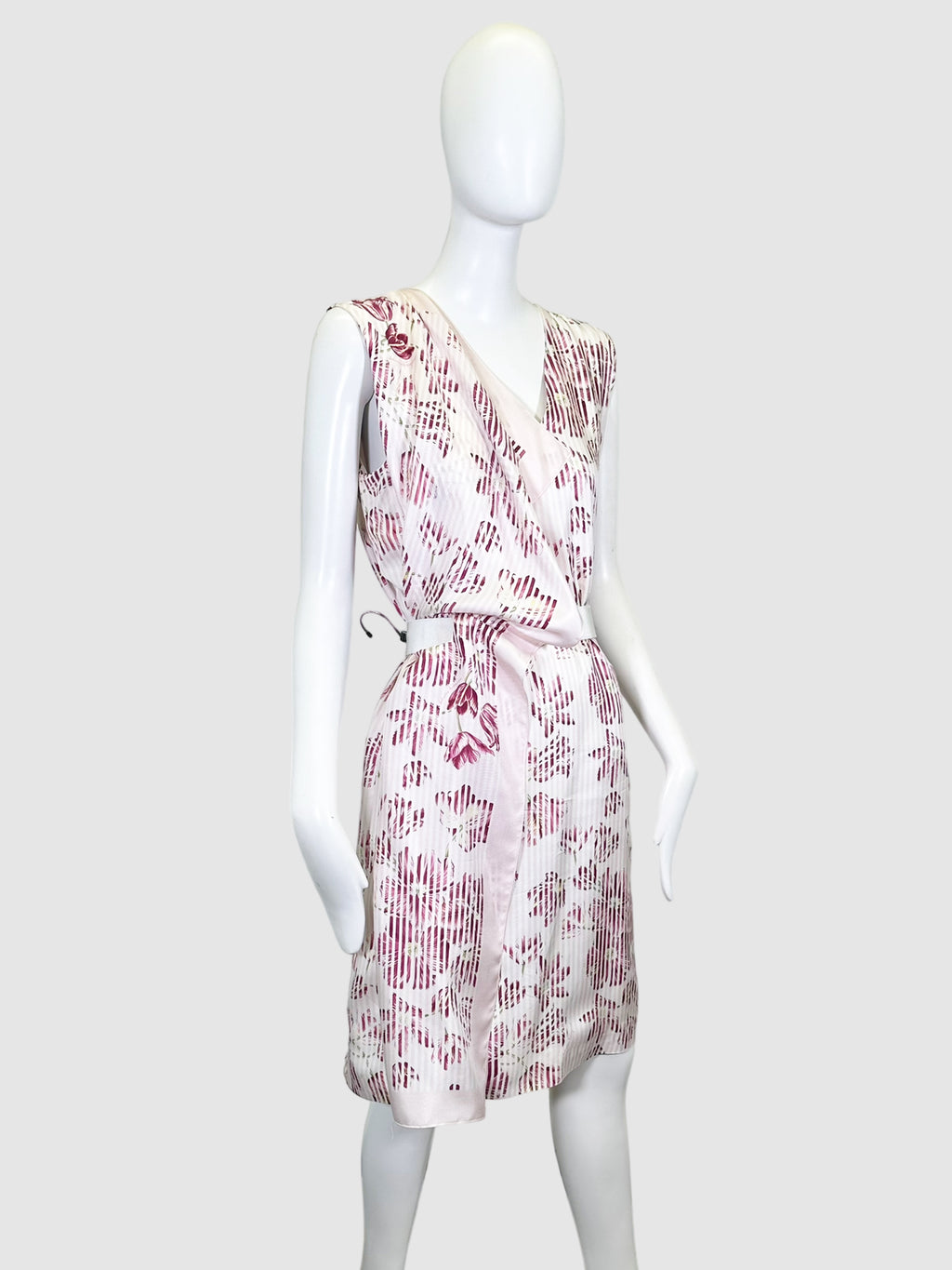 Floral Print Silk Dress - Size 44