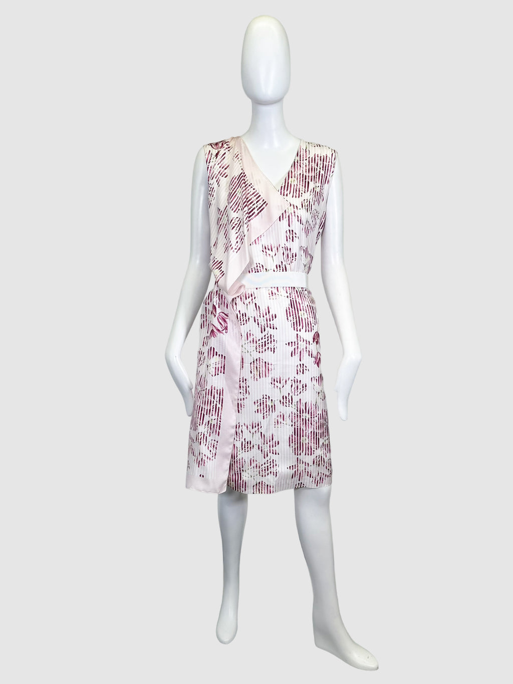 Floral Print Silk Dress - Size 44