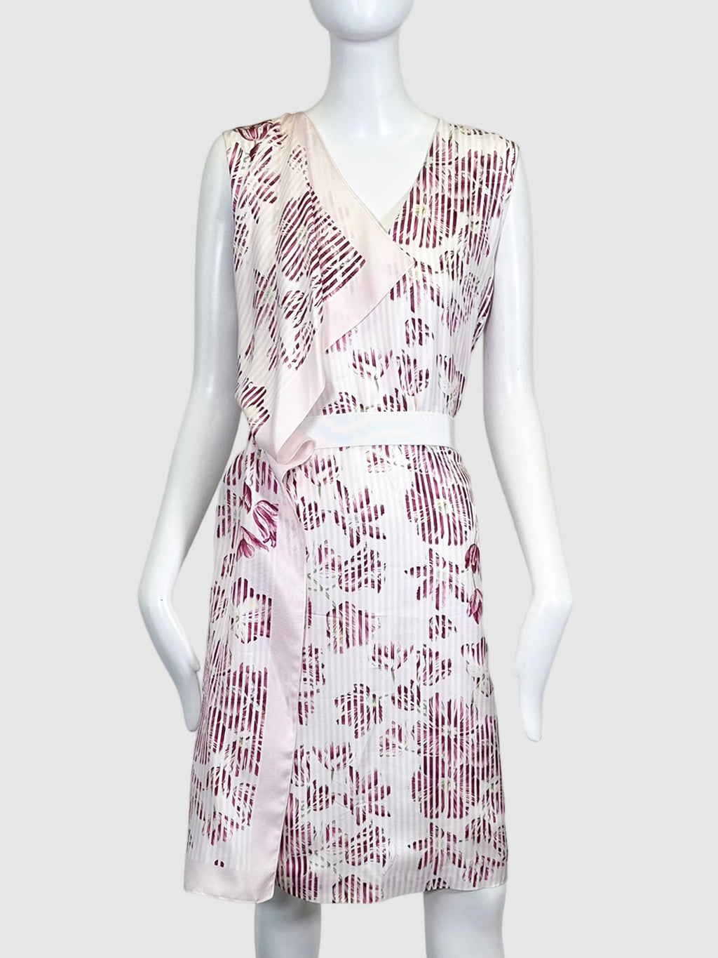 Floral Print Silk Dress - Size 44