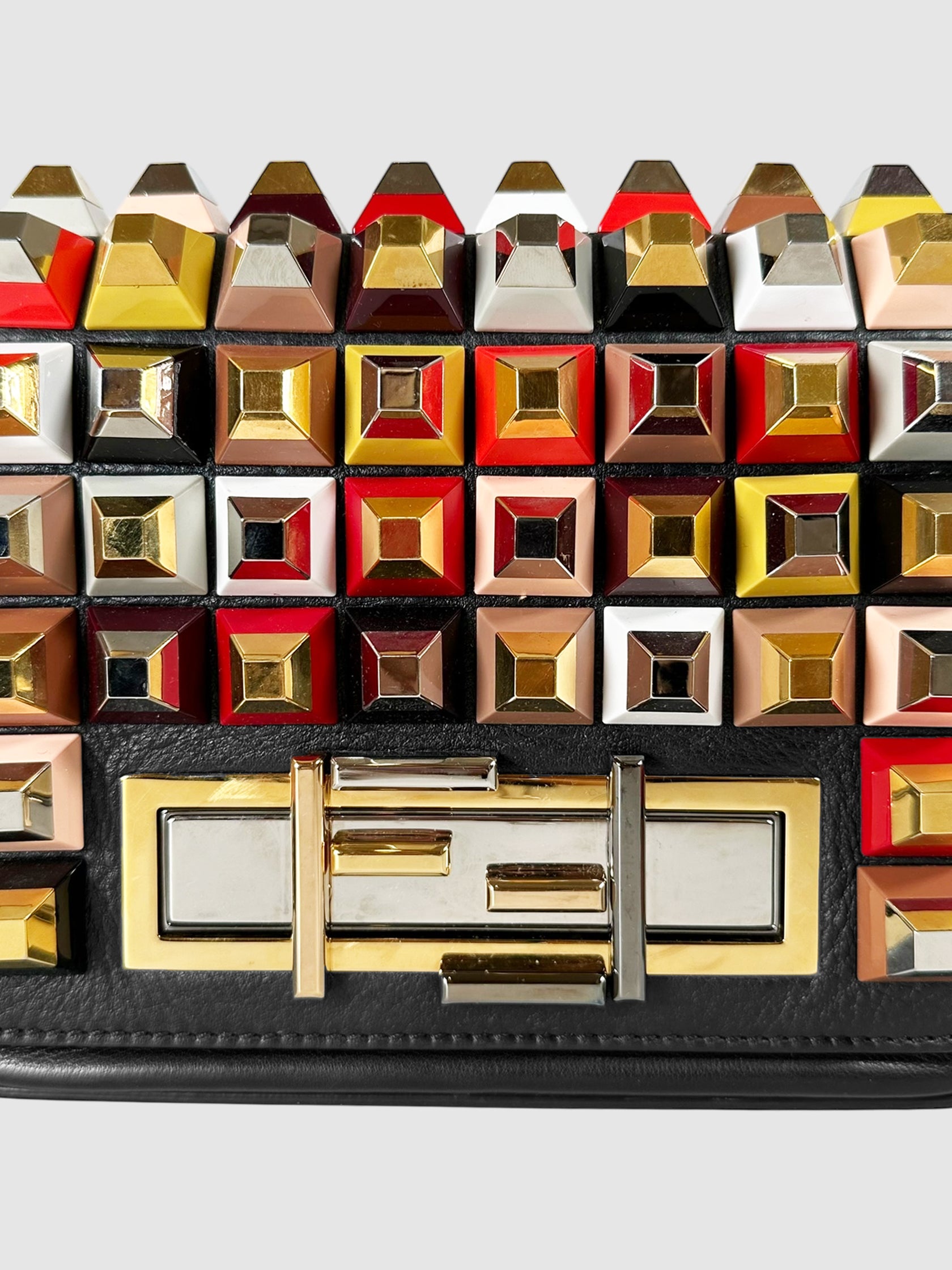 Rainbow Studded 3 Baguette Bag