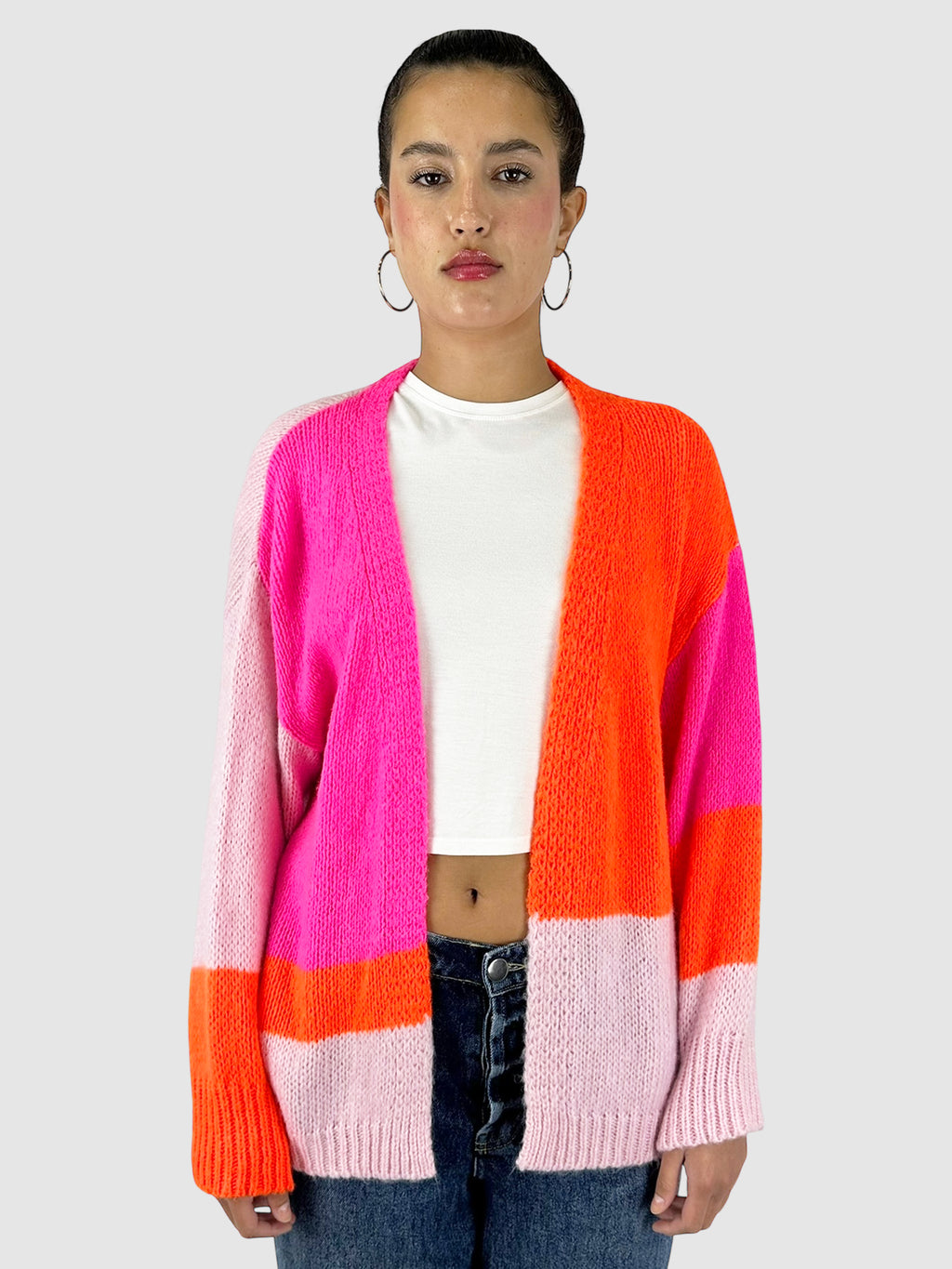 Colourblock Knit Cardigan