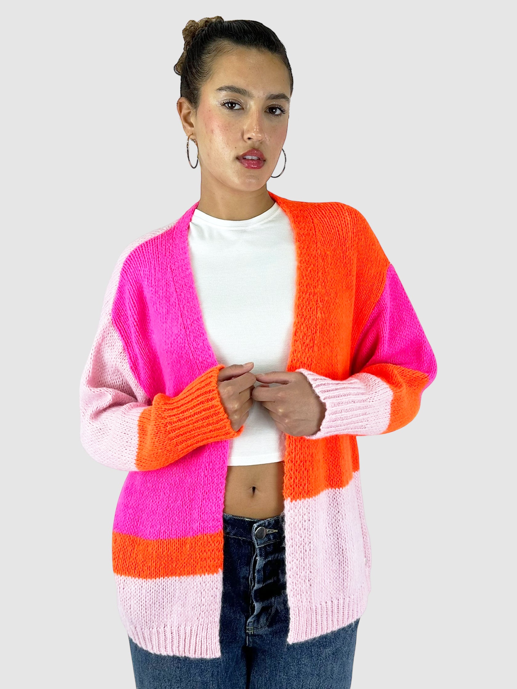 Colourblock Knit Cardigan