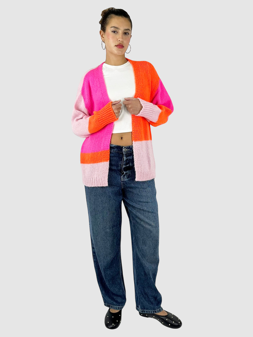 Colourblock Knit Cardigan