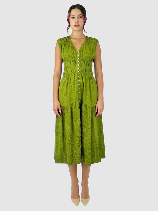 Shirred Midi Dress