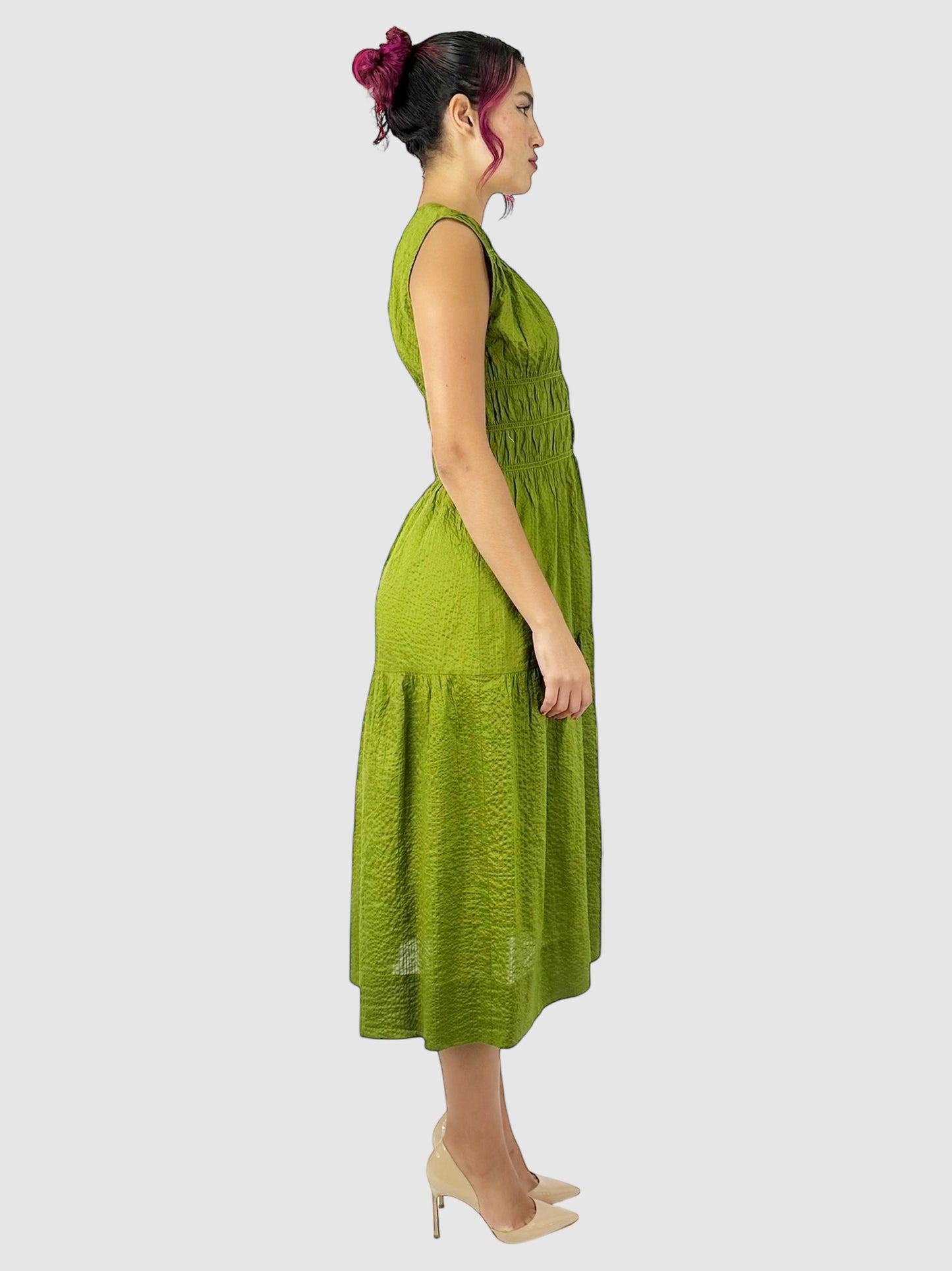 Shirred Midi Dress